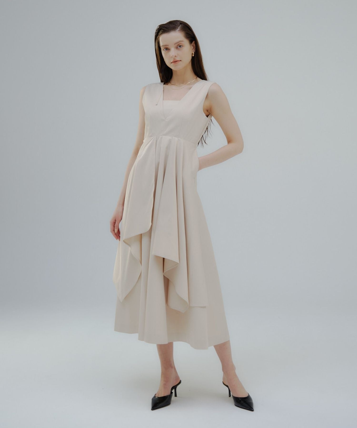 Tiered flare jumper skirt