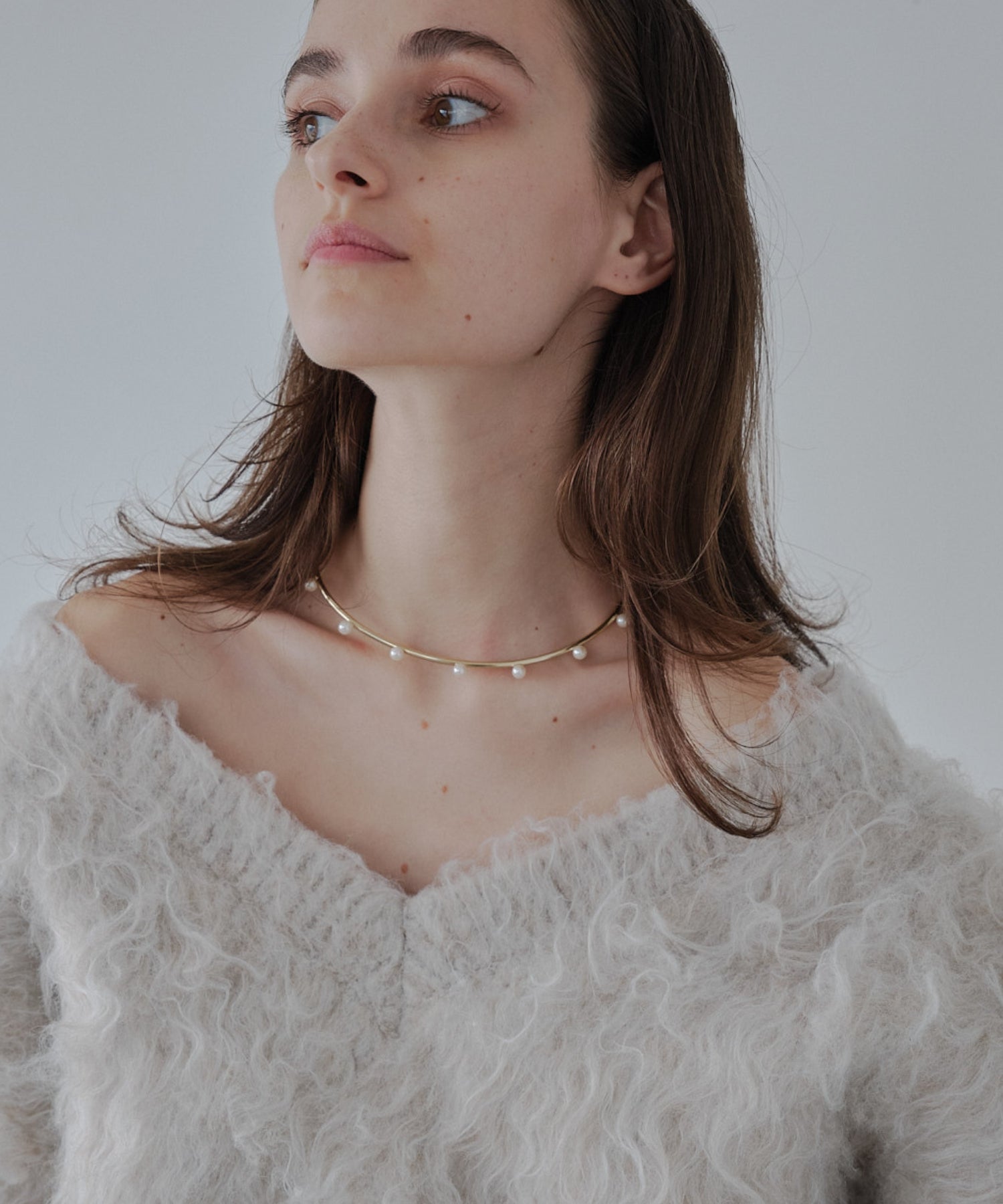 Pearl dot choker【Gold/Silver】