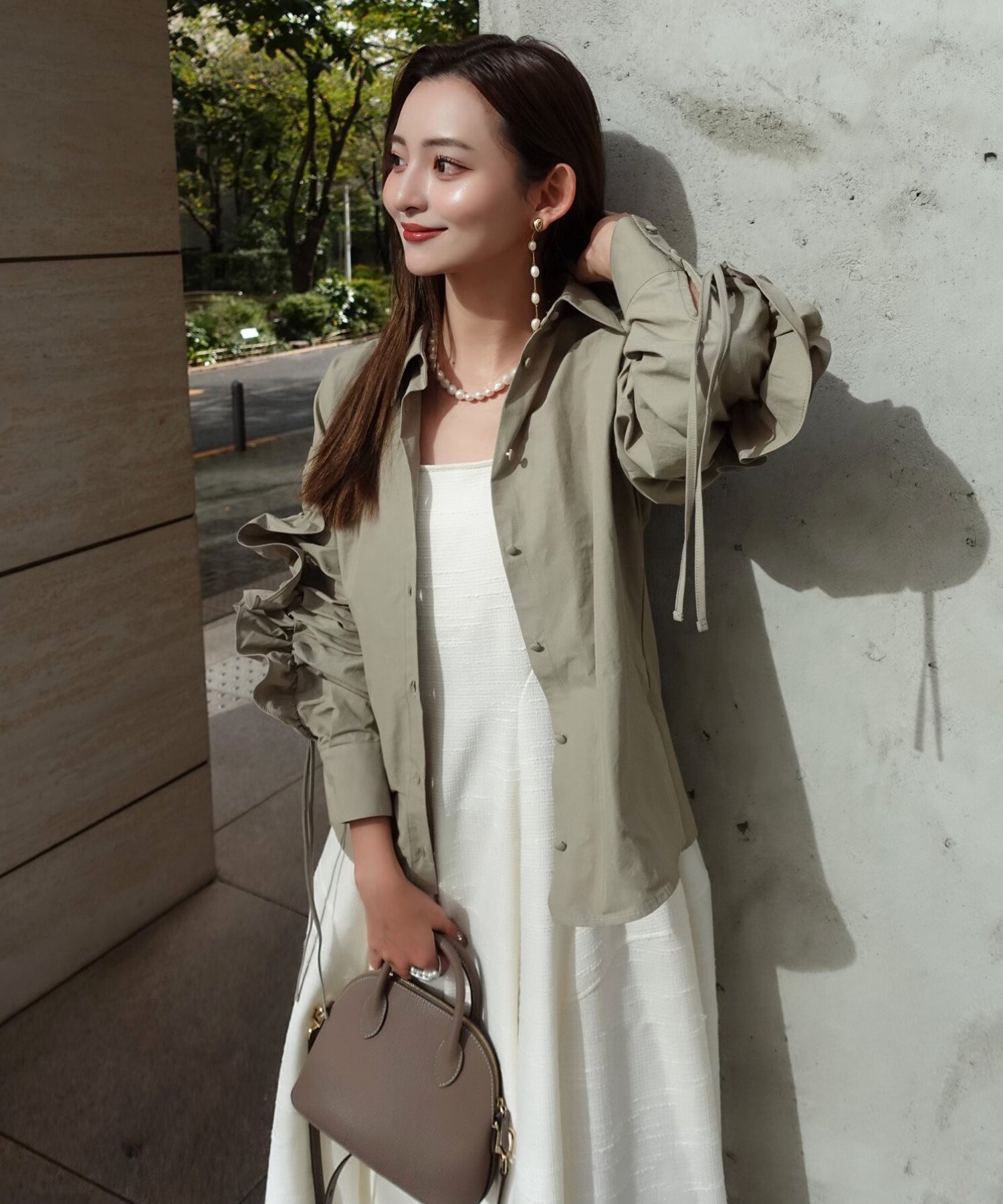 【SALE】Frill ribbon shirt