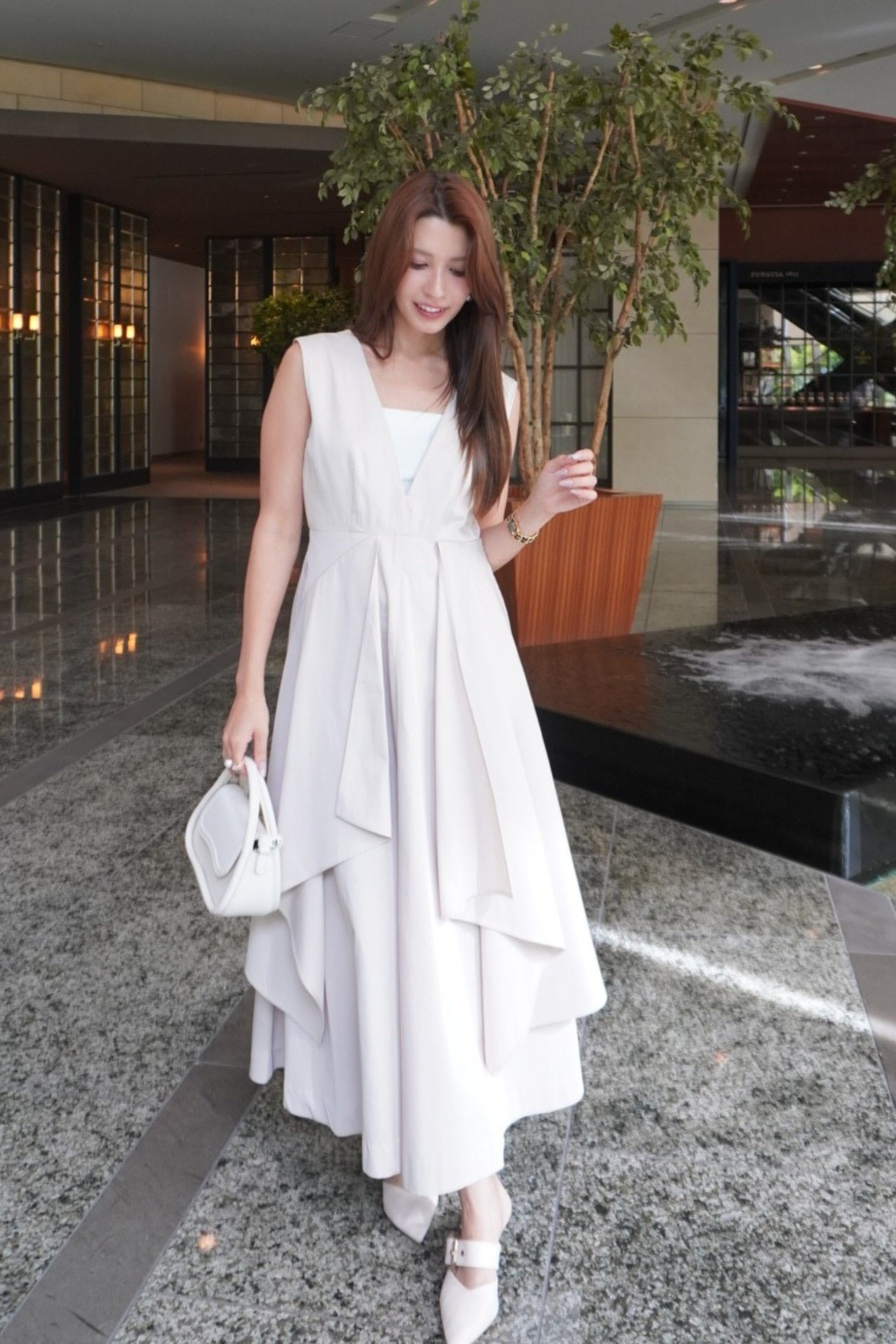 Tiered flare jumper skirt