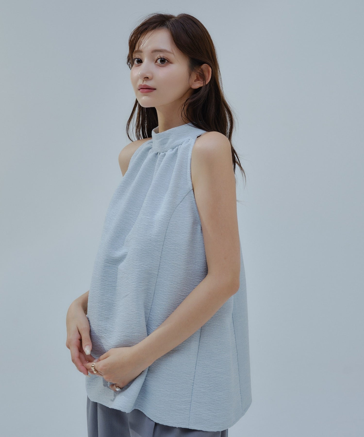 Halter neck tweed tops