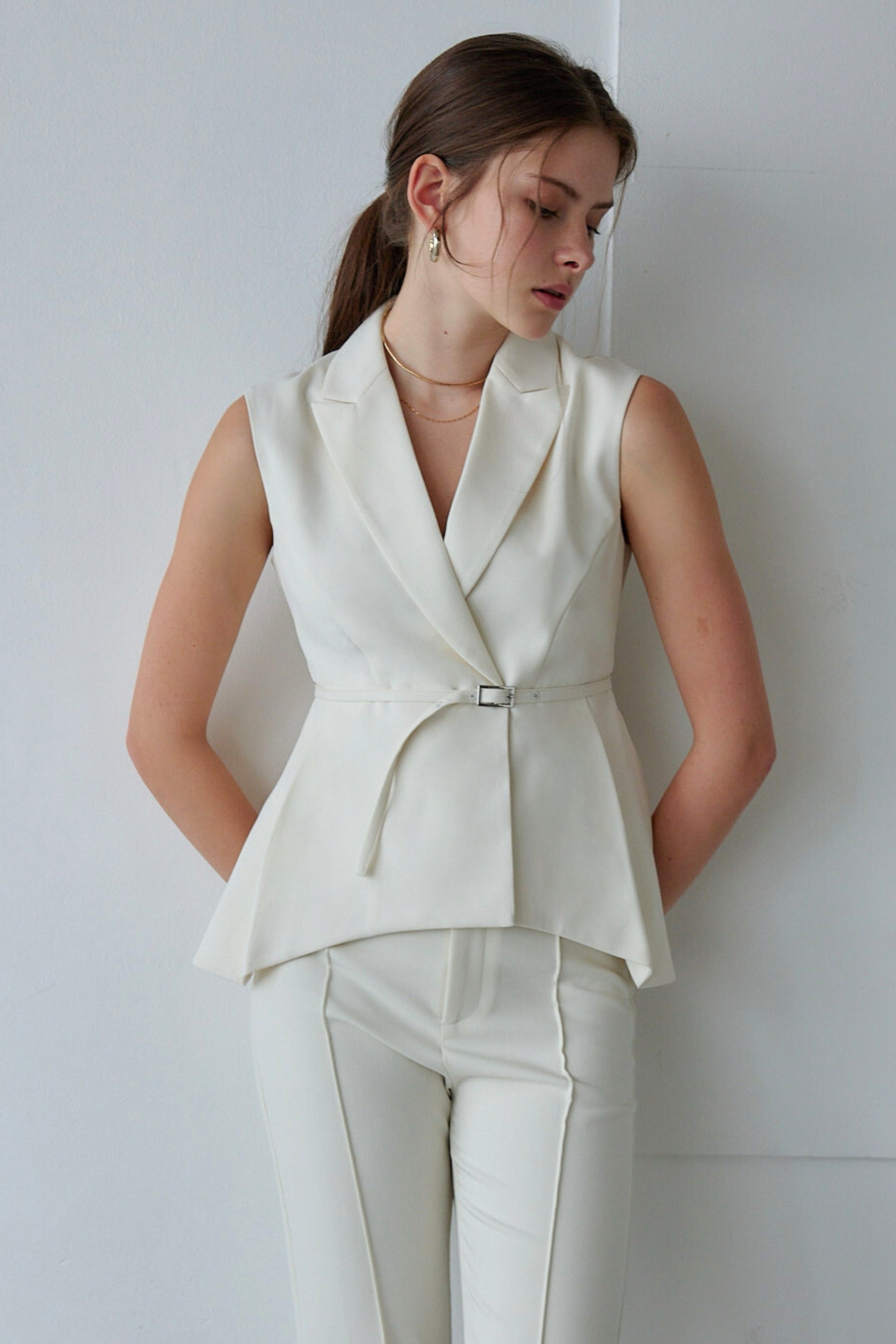Peplum vest tops