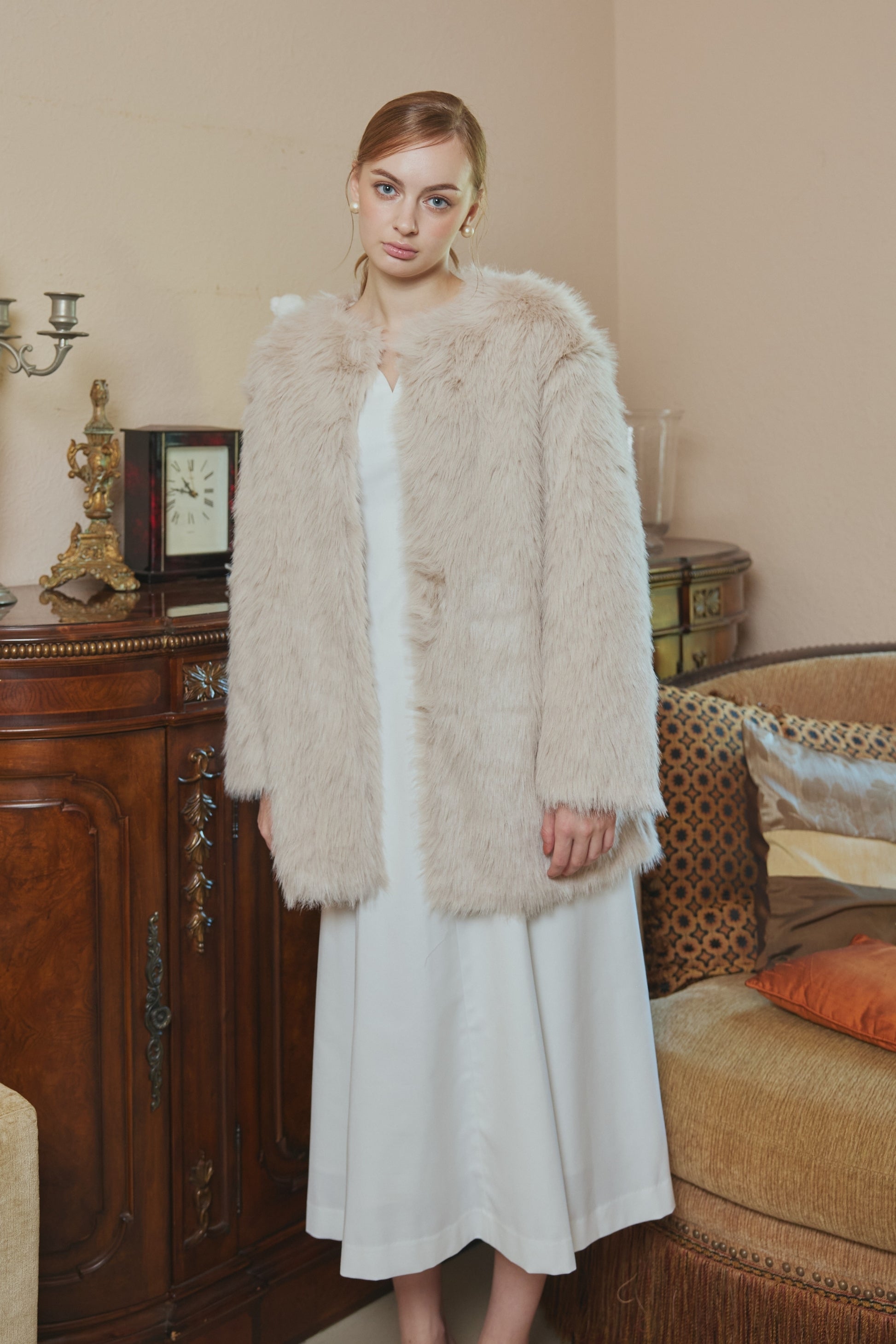 Loose fur coat