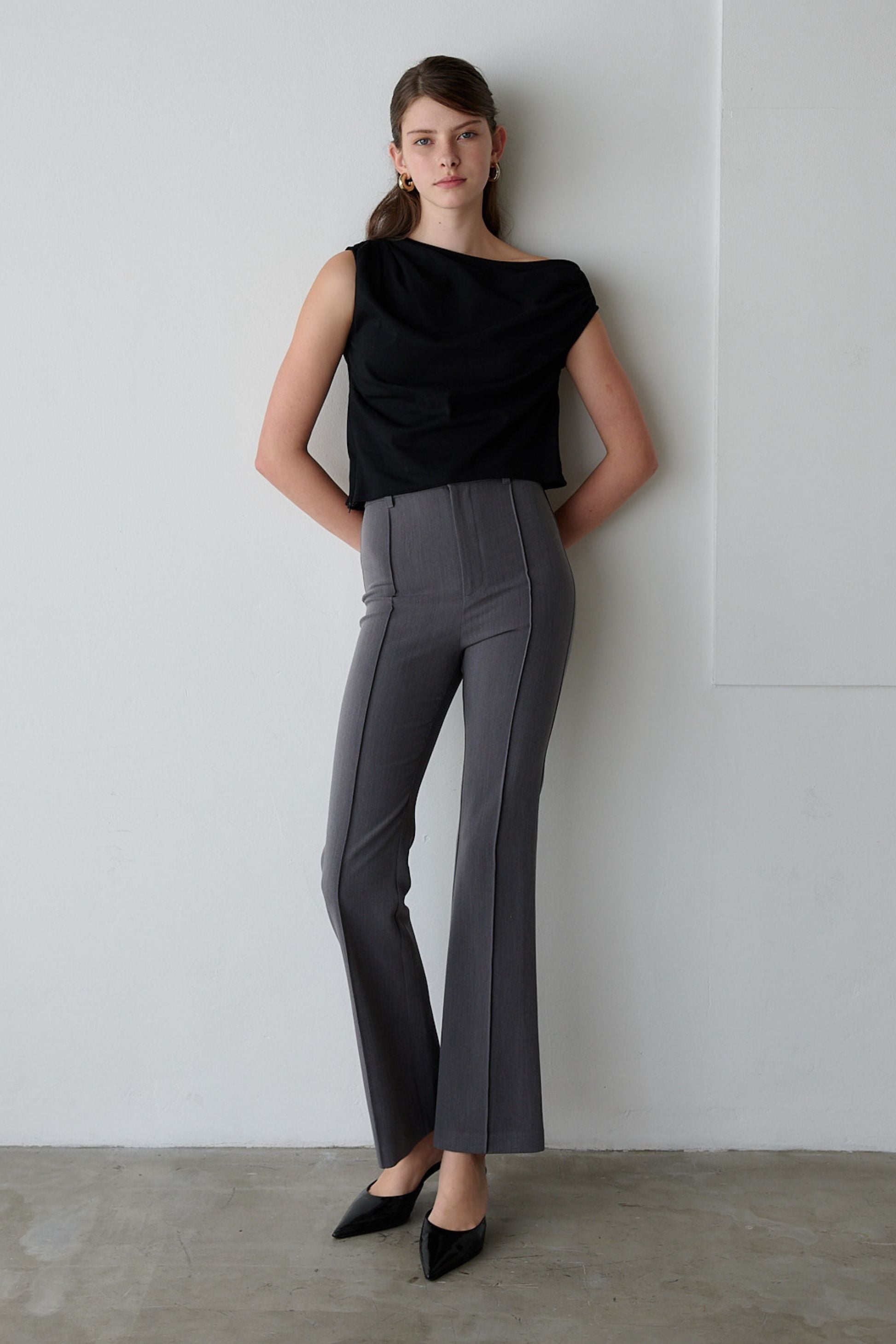 Drape one-shoulder cut tops