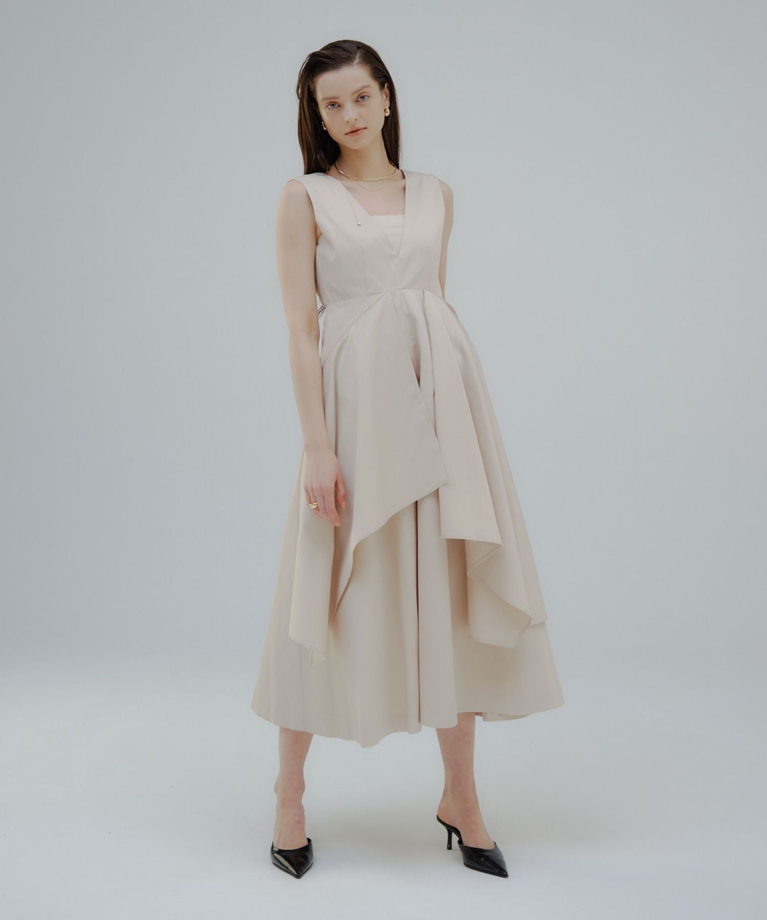 Tiered flare jumper skirt