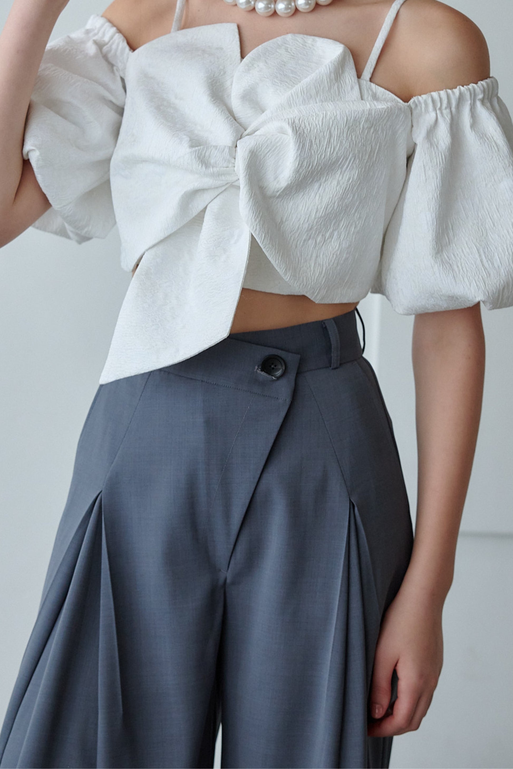 Cross tuck pants