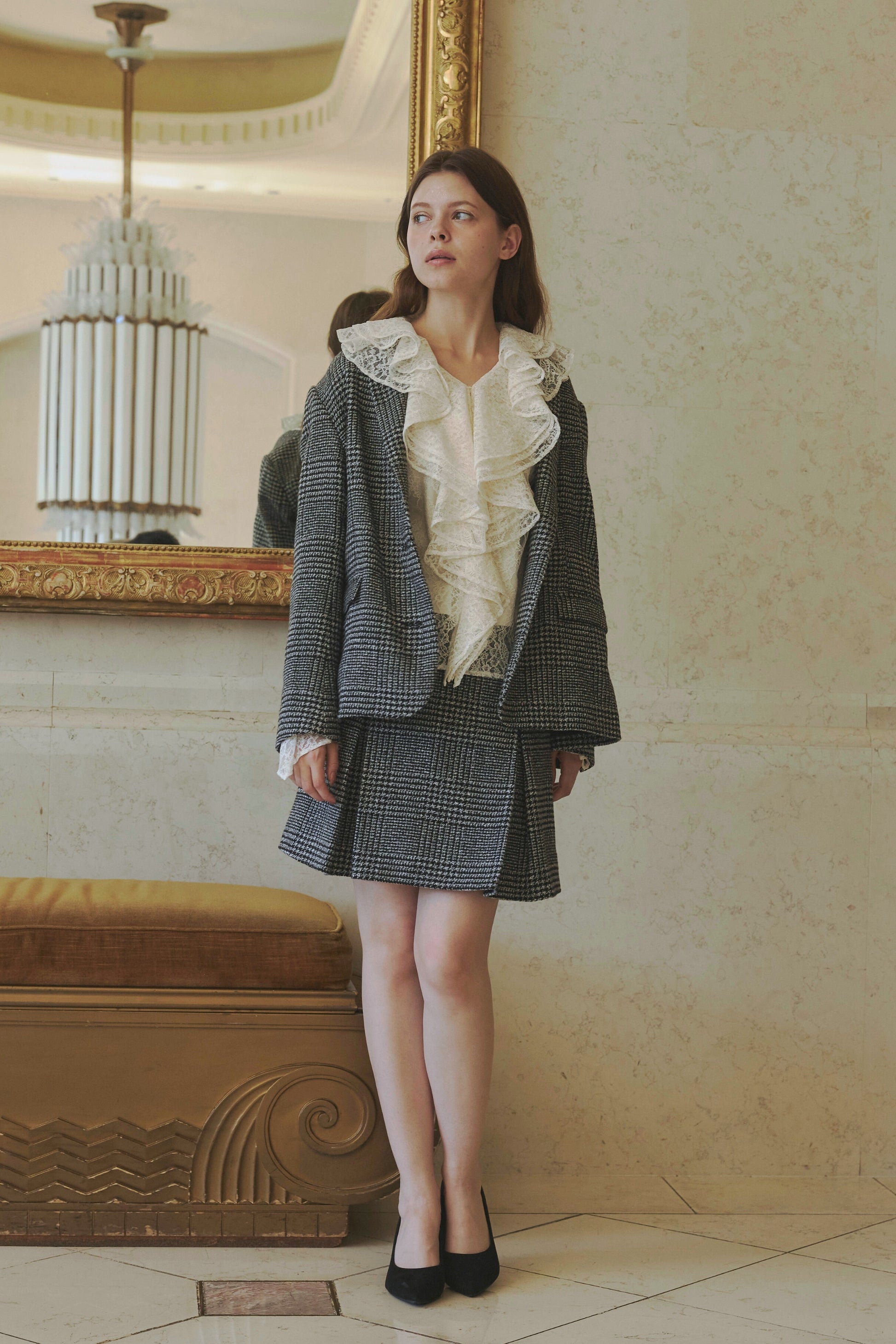 Tuck mini skirt