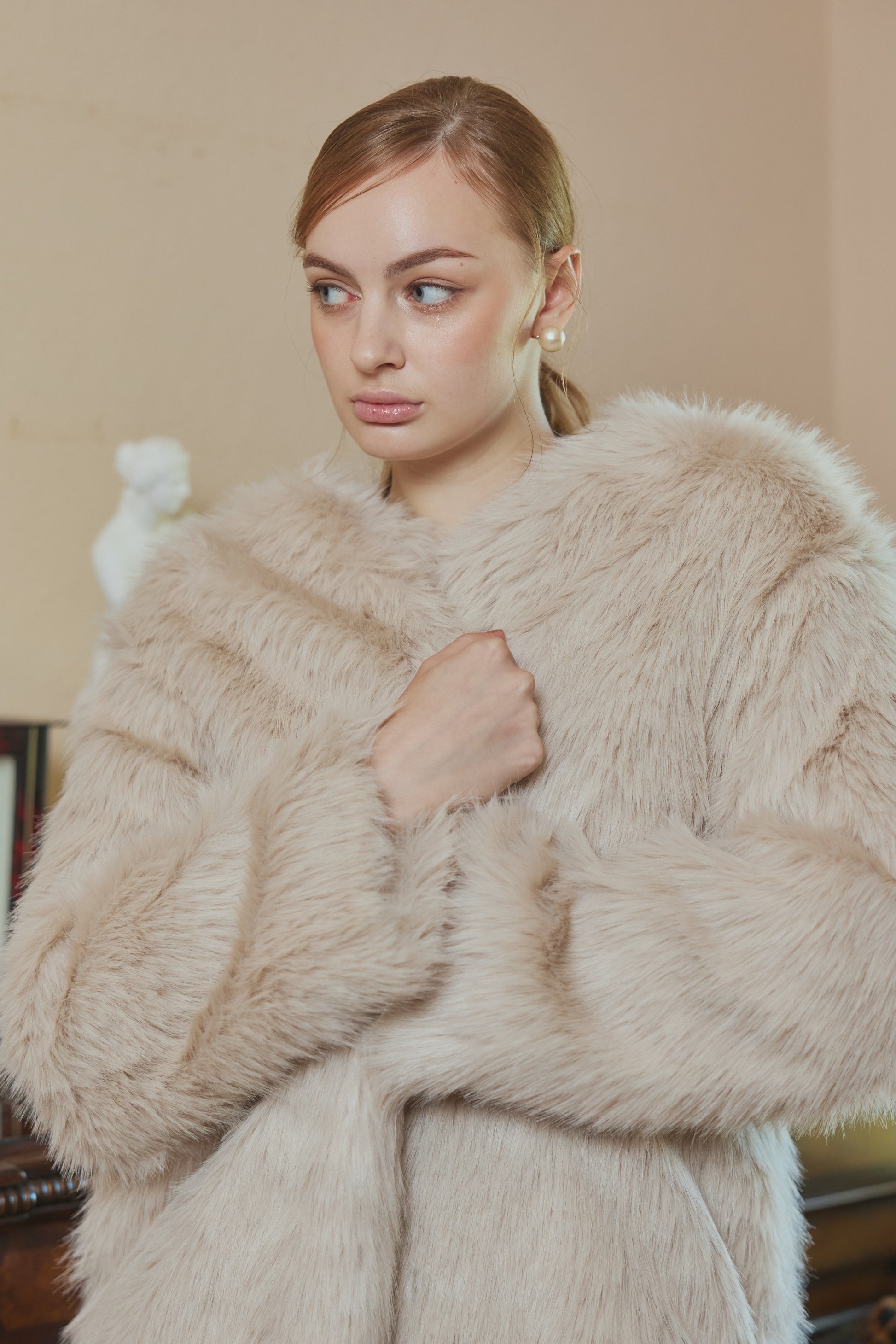 Loose fur coat