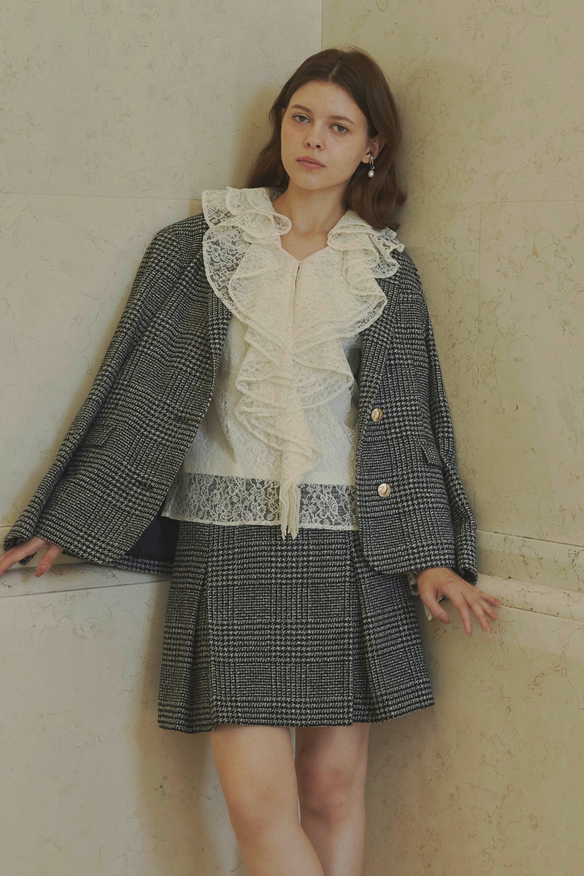 Tuck mini skirt