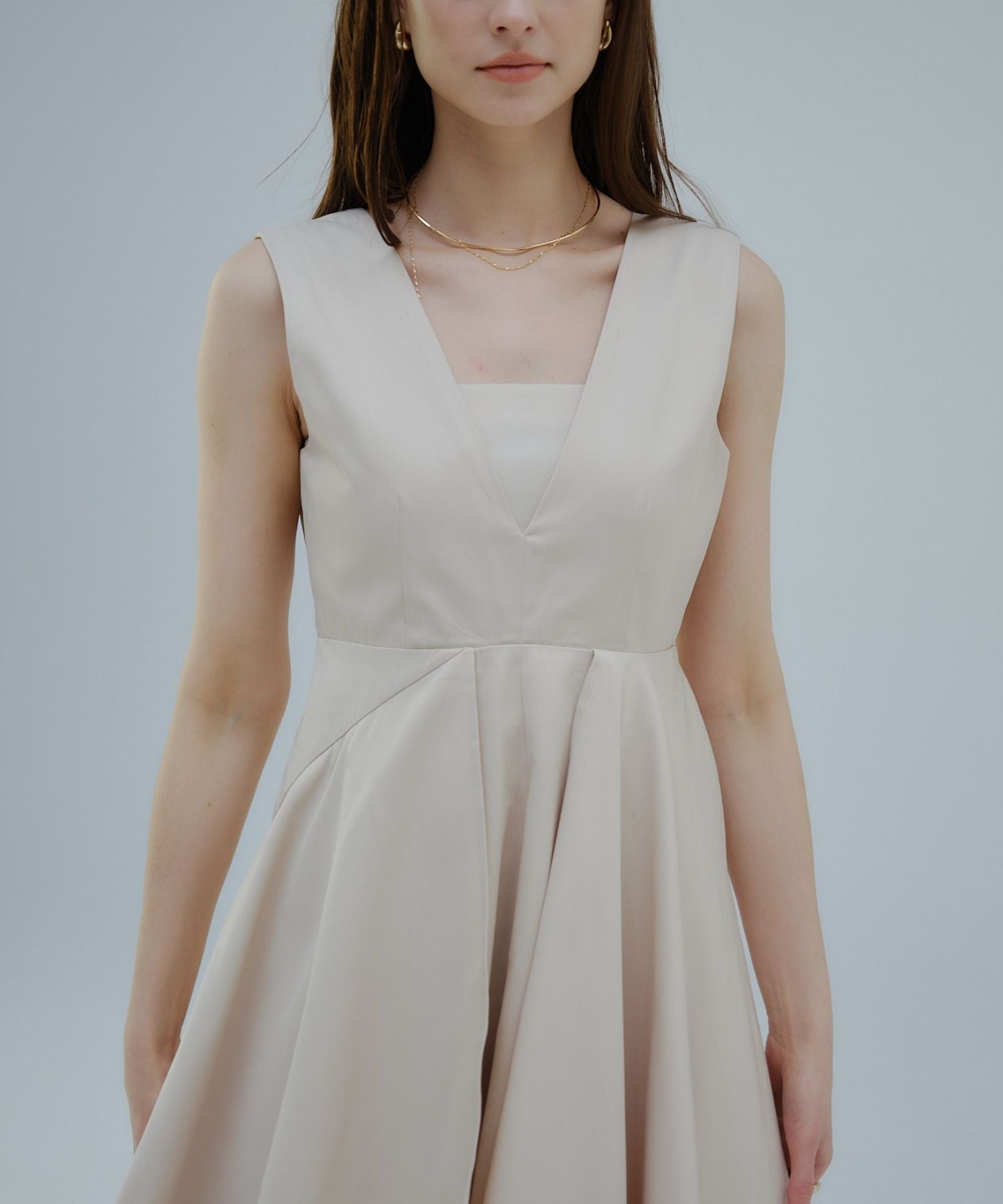 Tiered flare jumper skirt