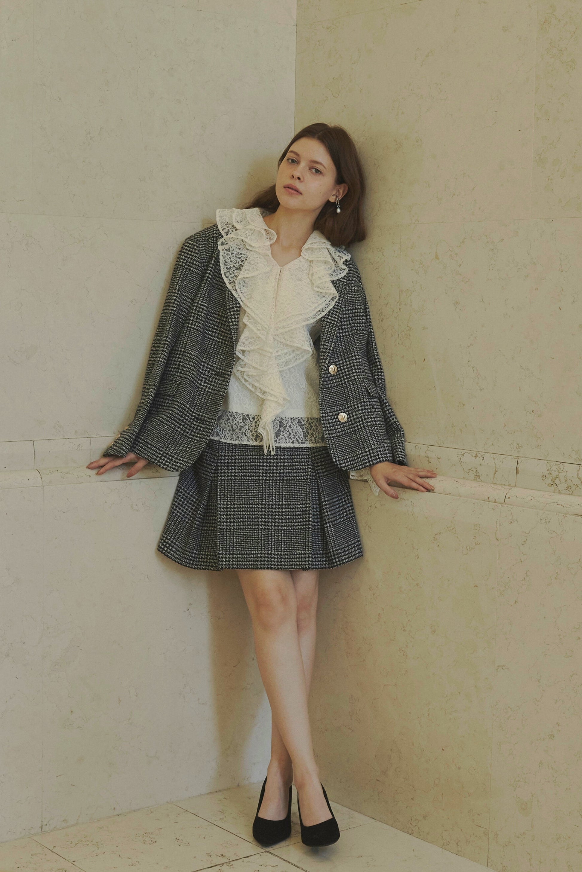 Tuck mini skirt