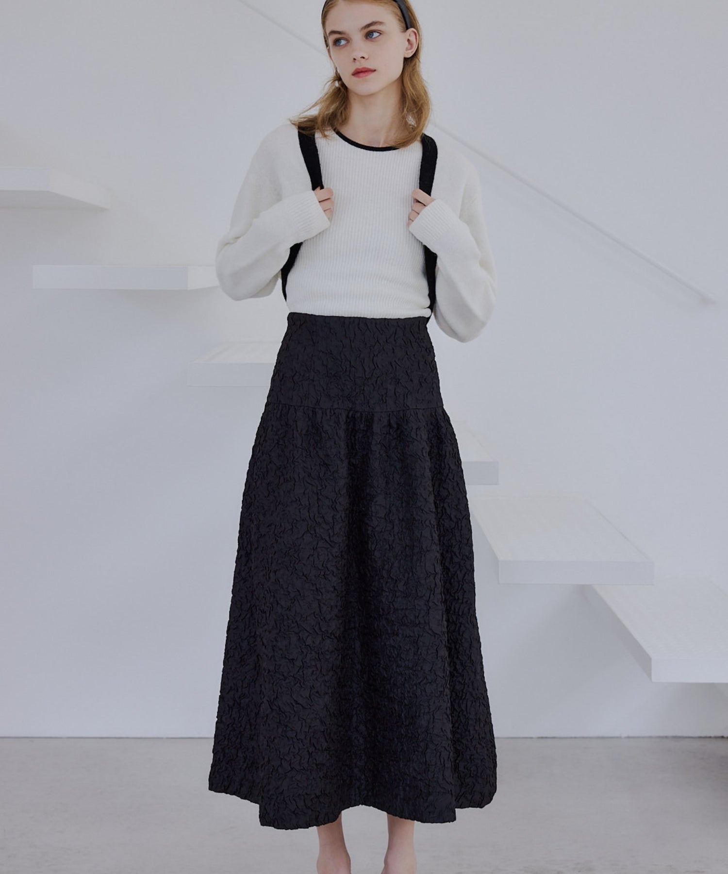 Jacquard volume skirt