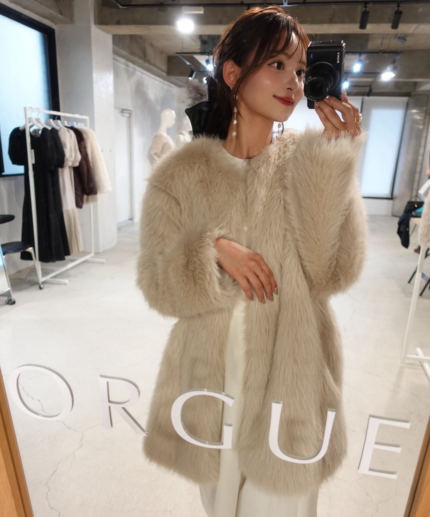 Loose fur coat