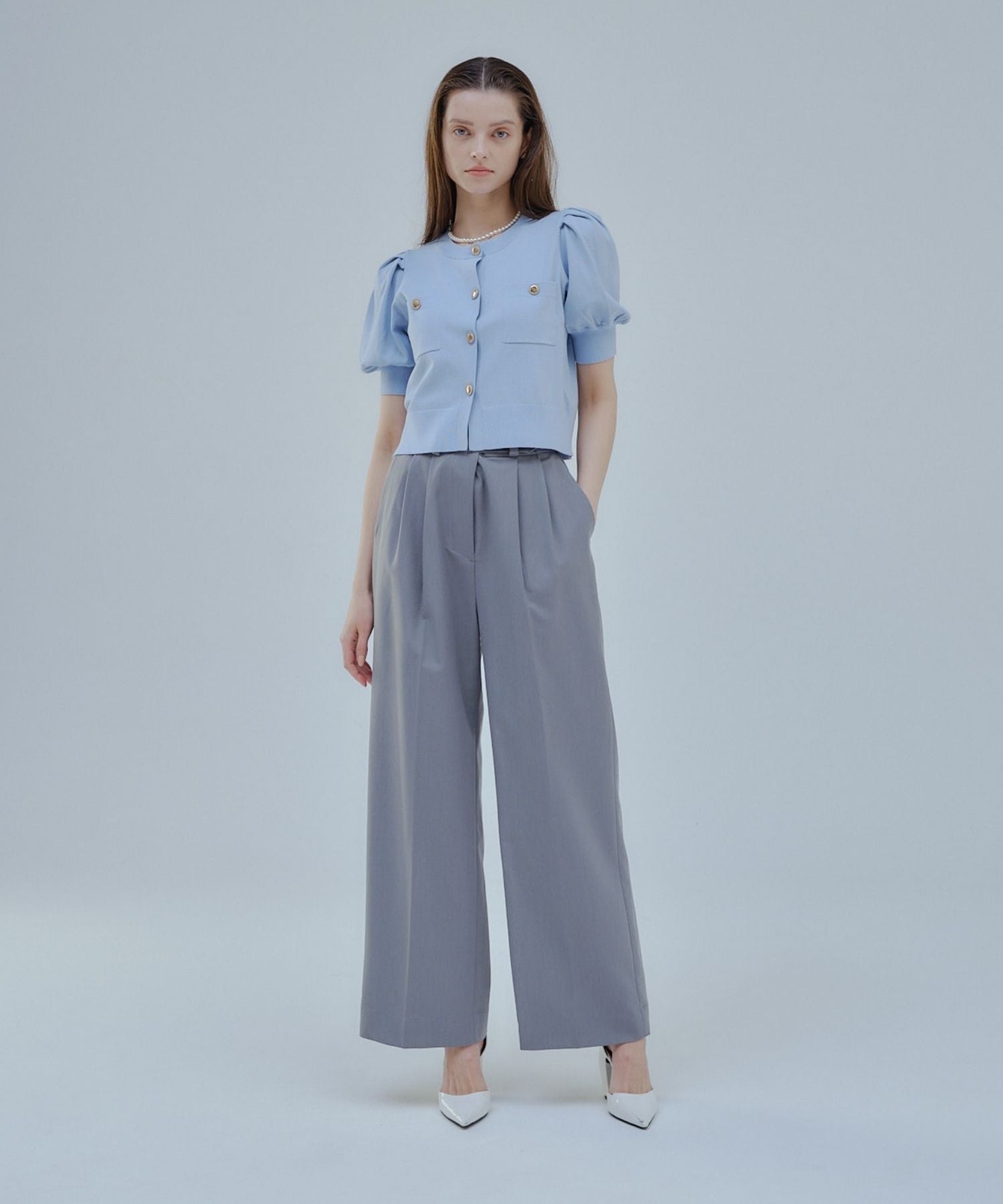 Tuck wide pants