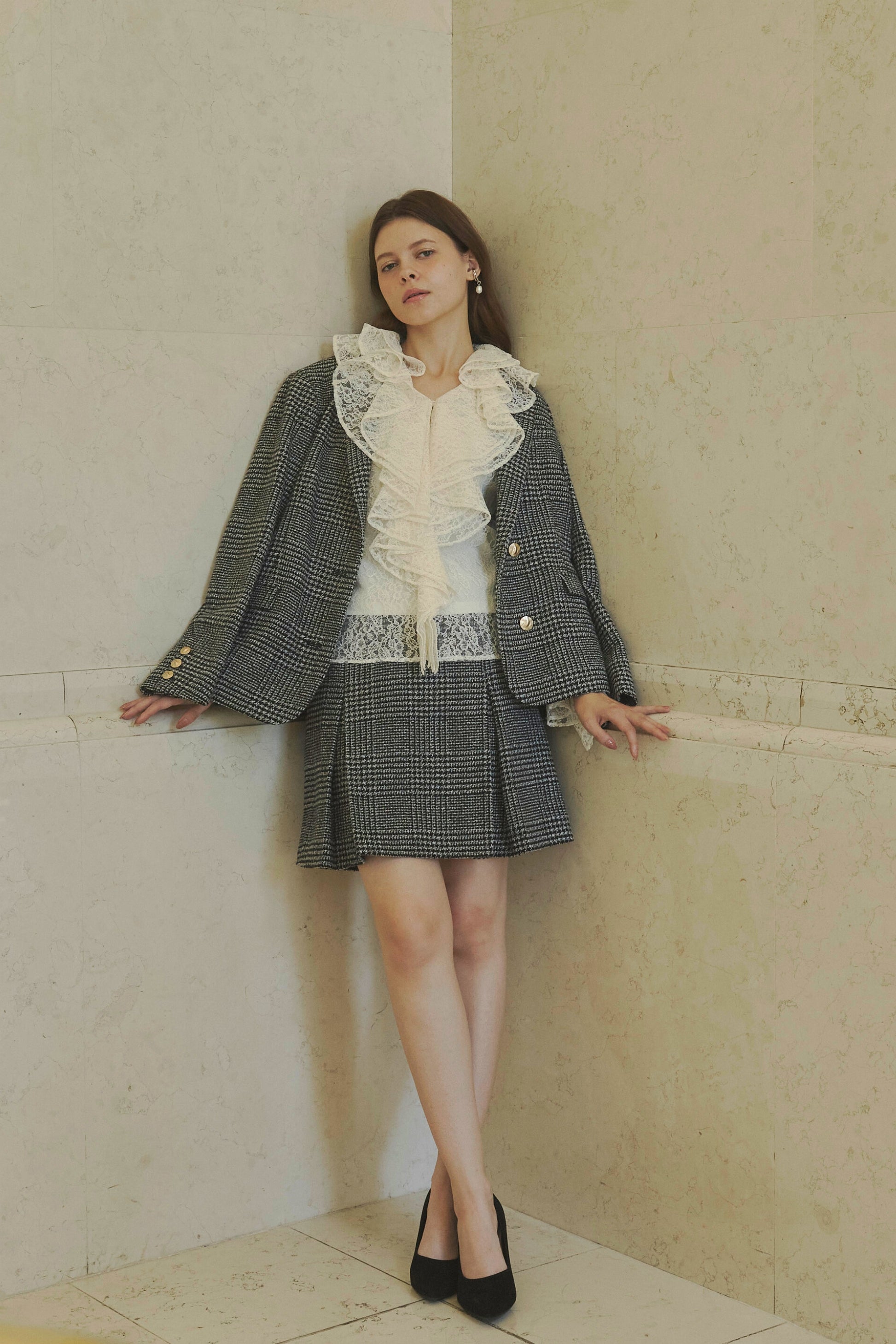 Tuck mini skirt