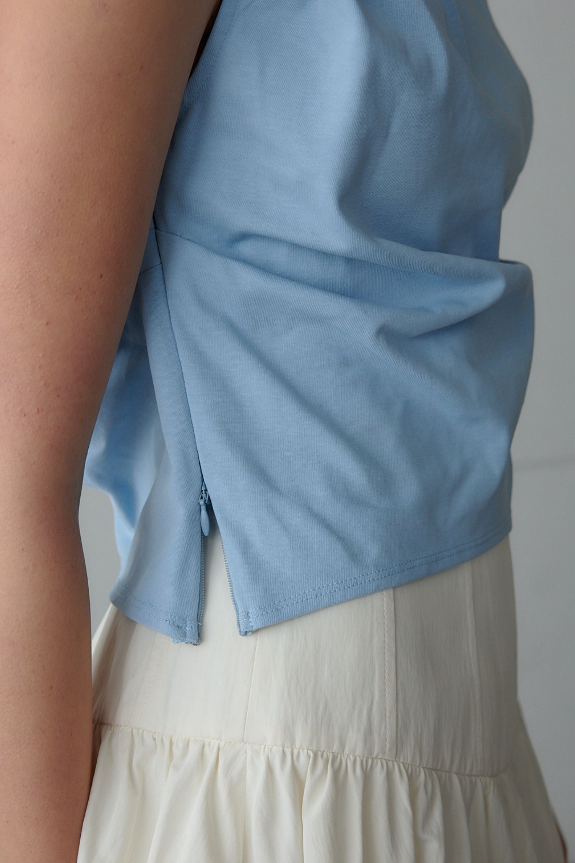Drape one-shoulder cut tops