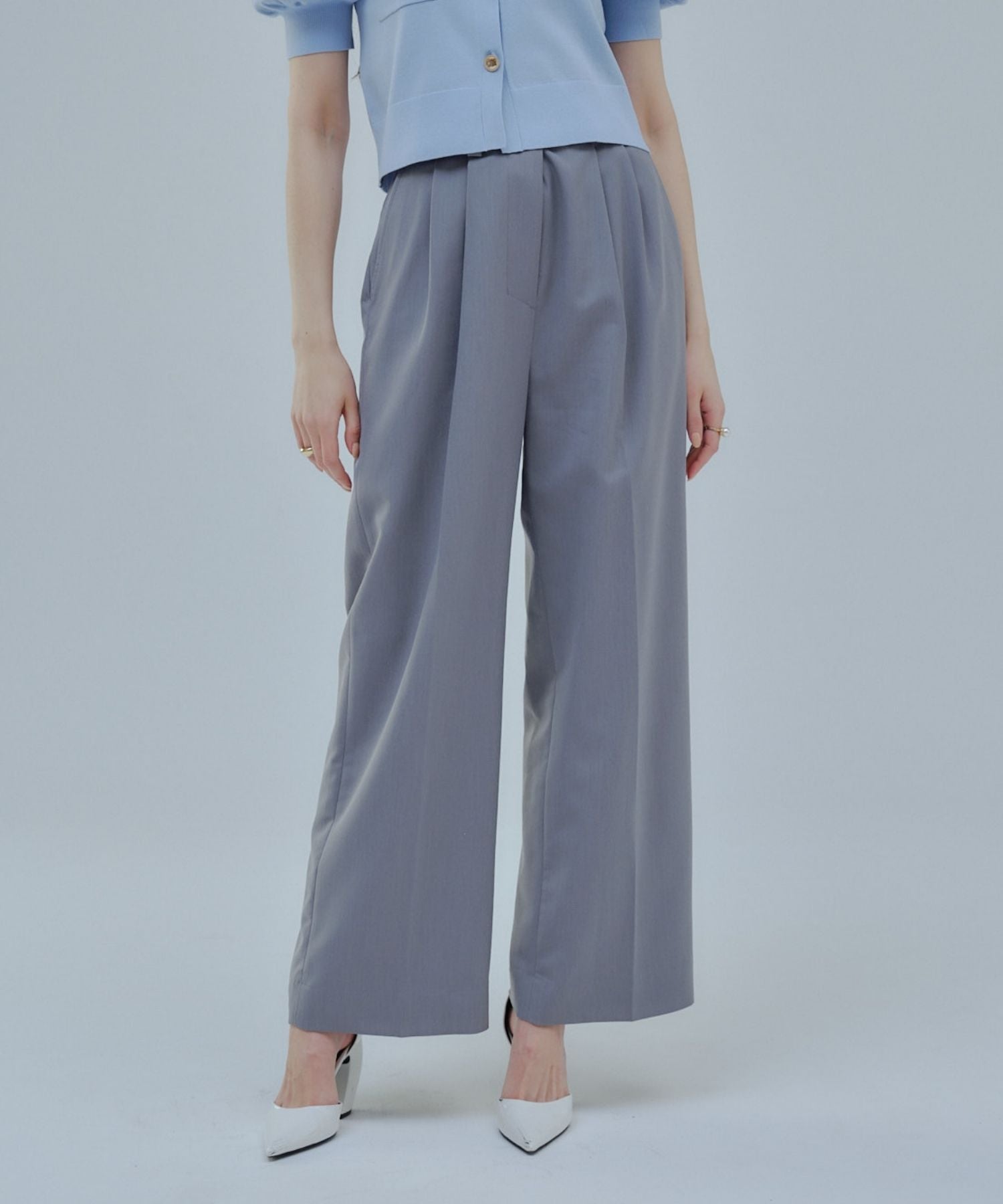 Tuck wide pants