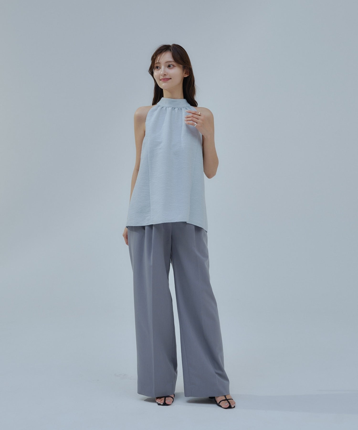 Halter neck tweed tops