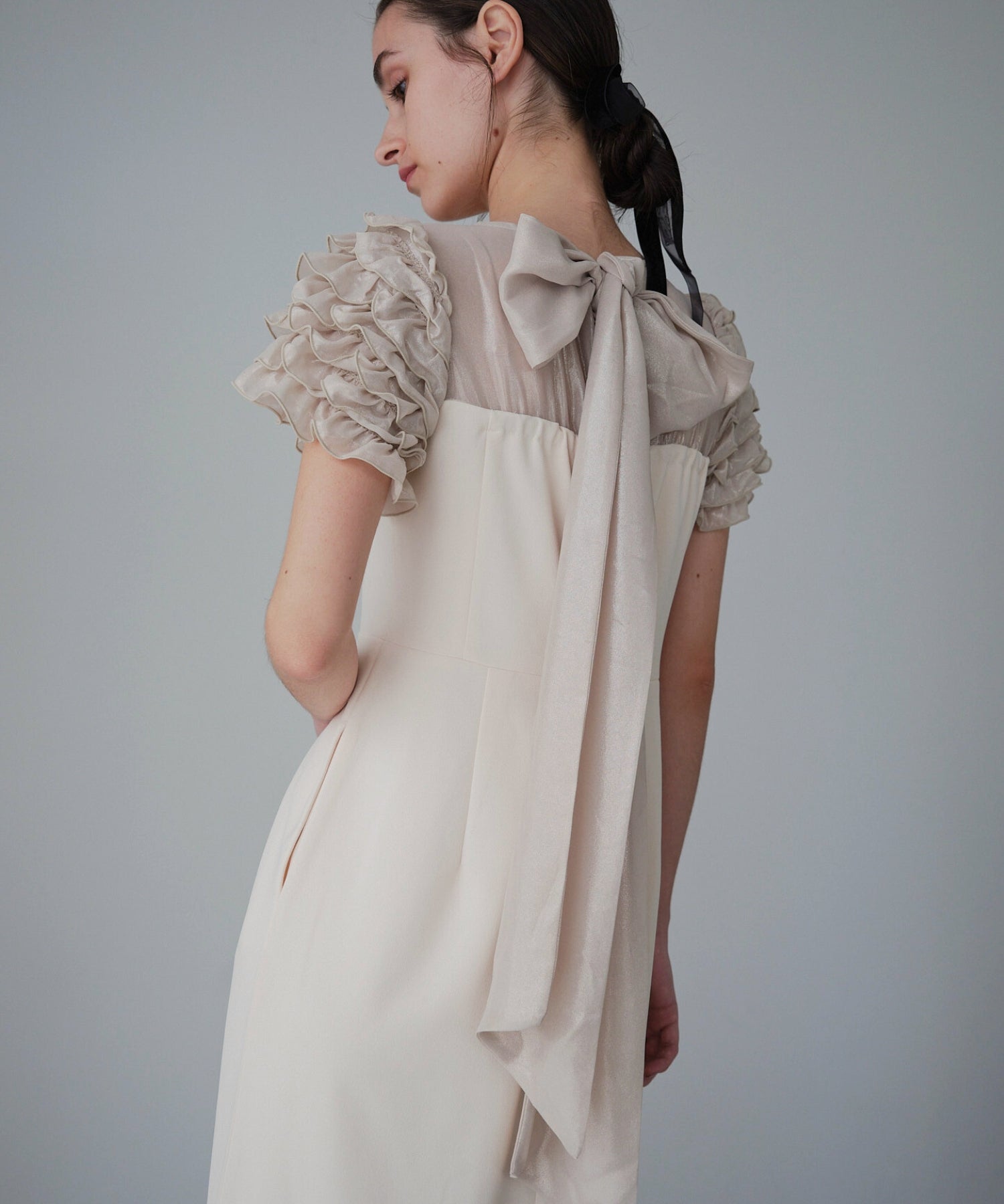 Docking shiffon ribbon dress