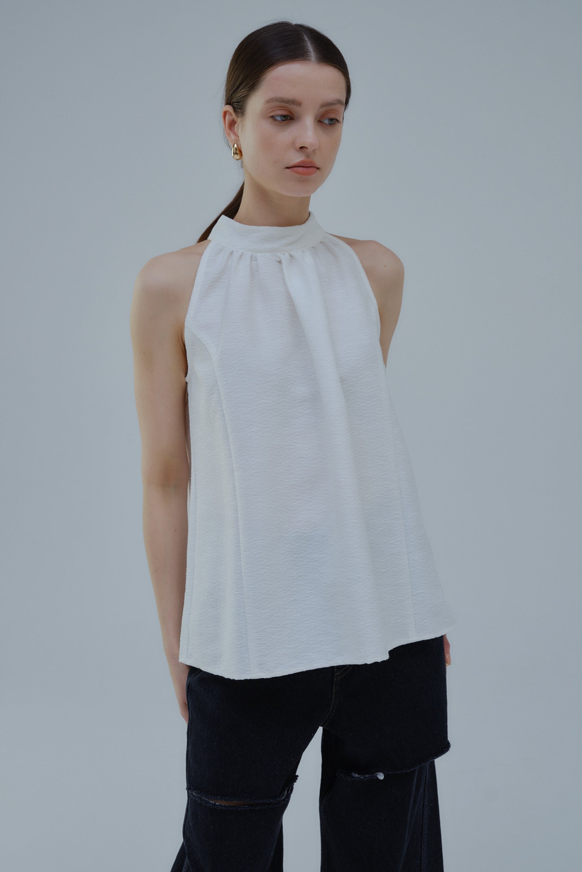 SALE / Halter neck tweed tops