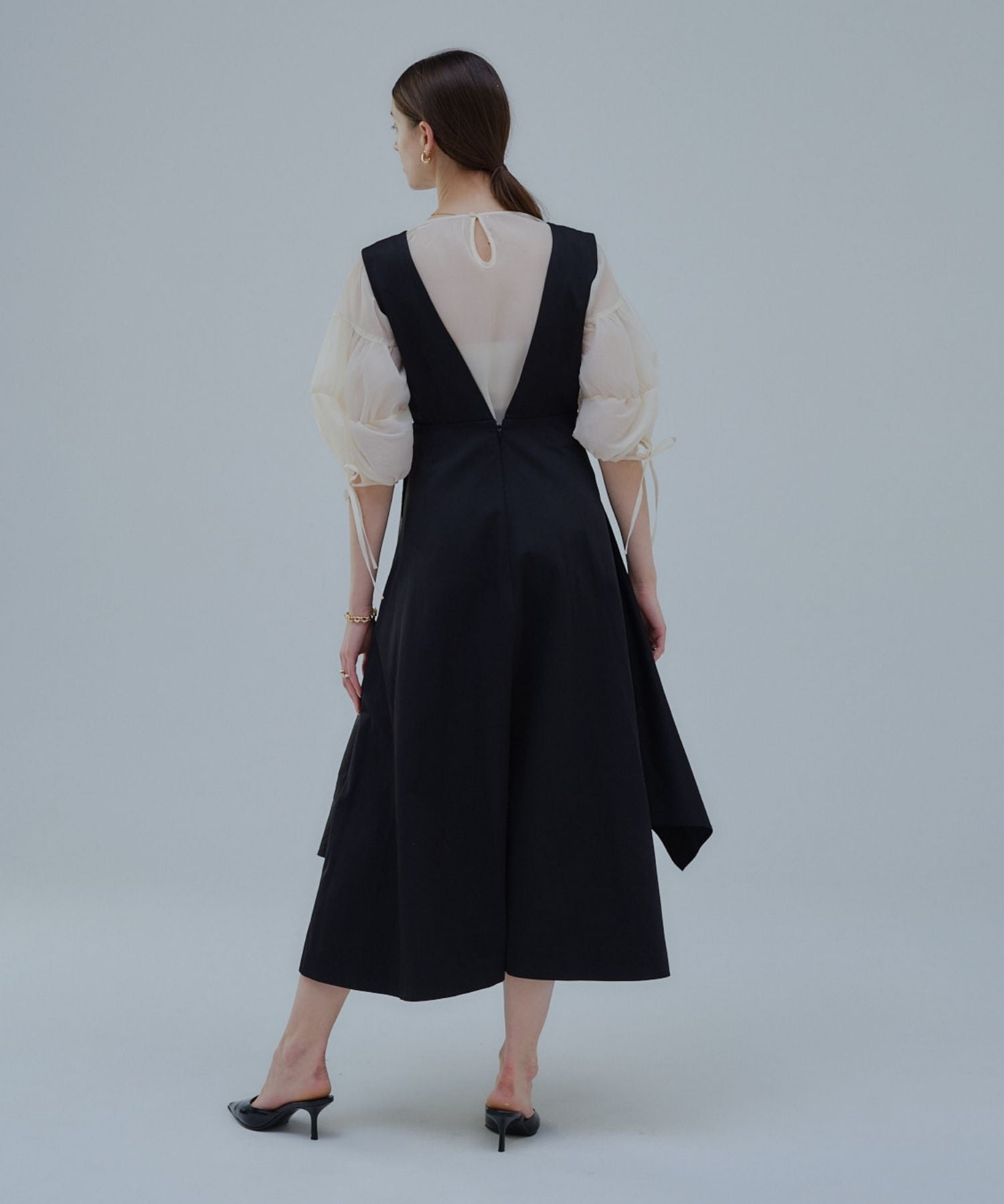 Tiered flare jumper skirt