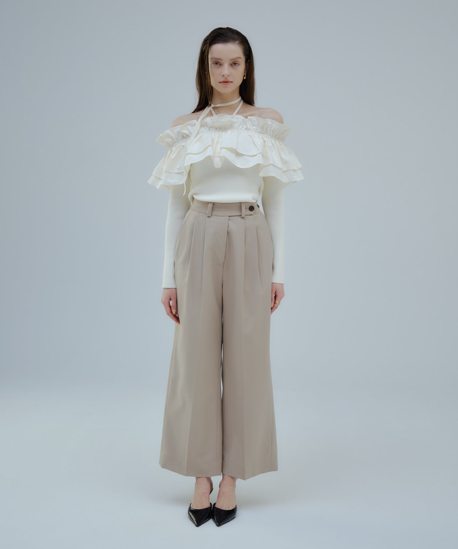 【SALE】Tuck wide pants