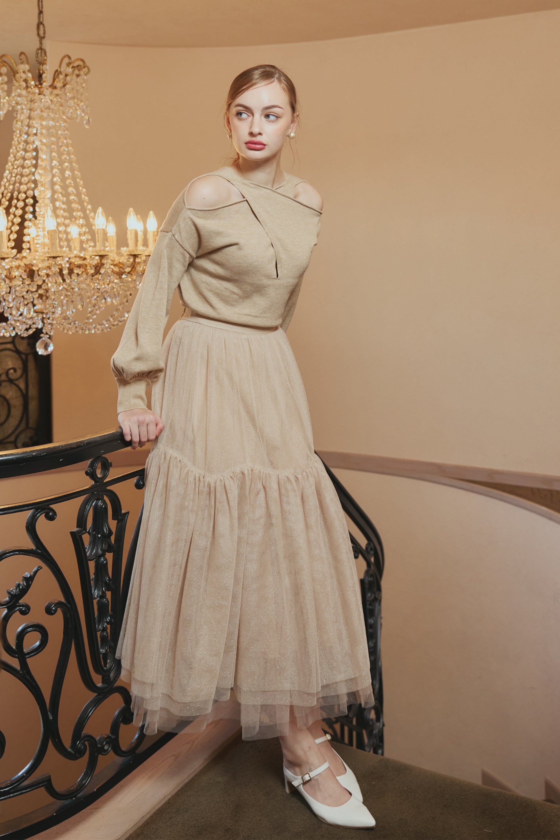 【SALE】Twist high neck knit