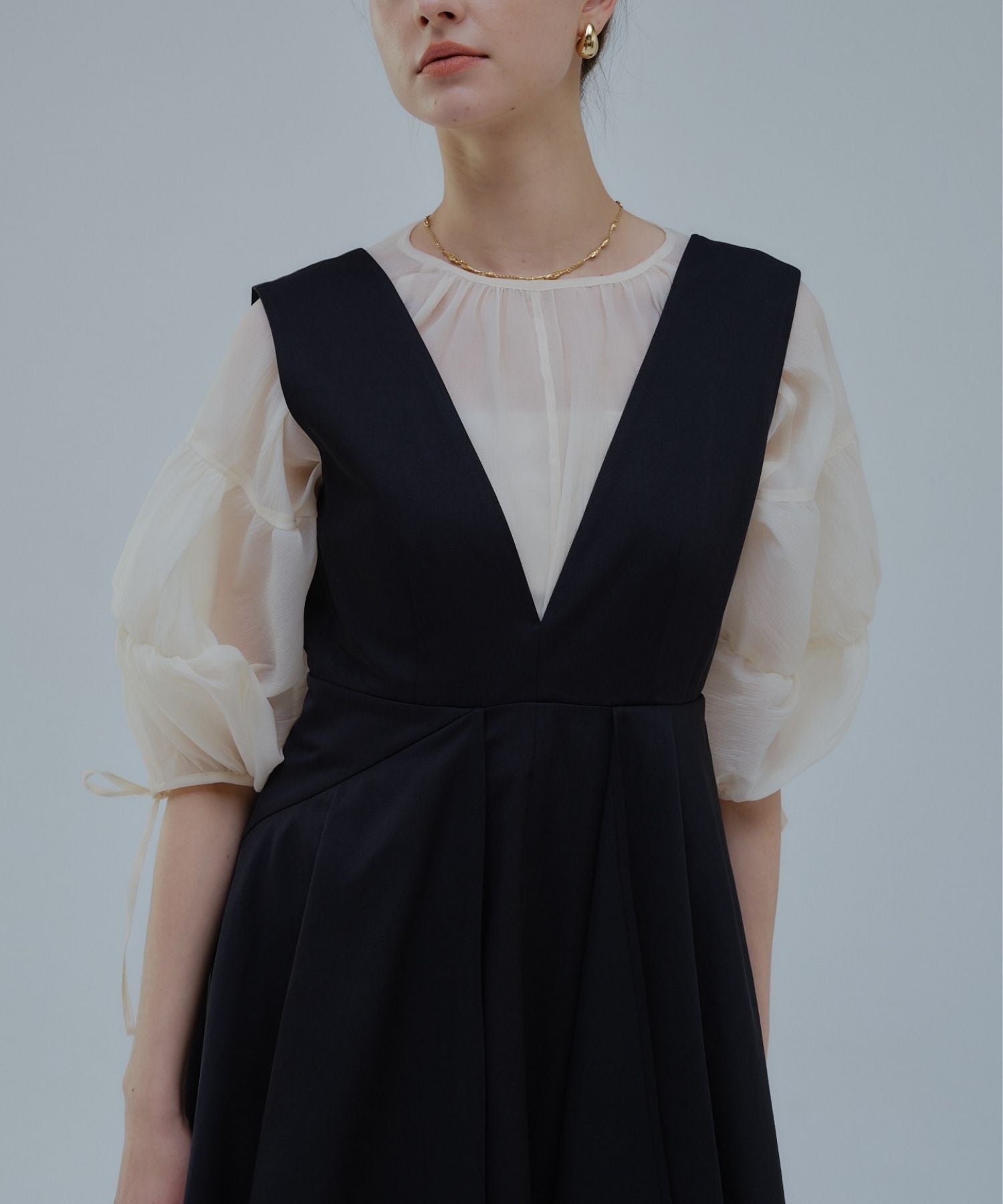 Tiered flare jumper skirt