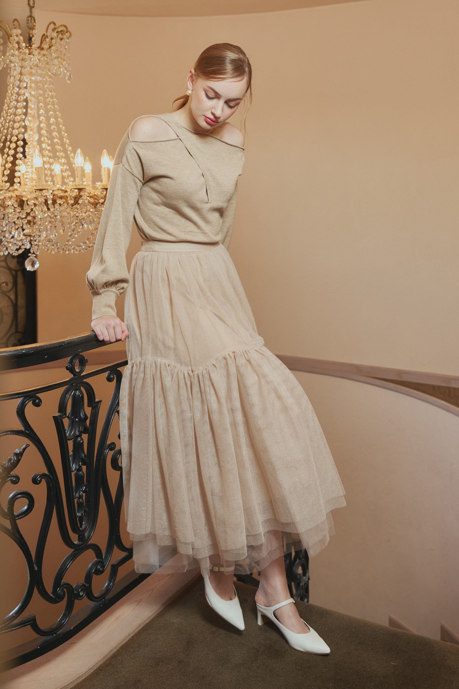 【SALE】Twist high neck knit