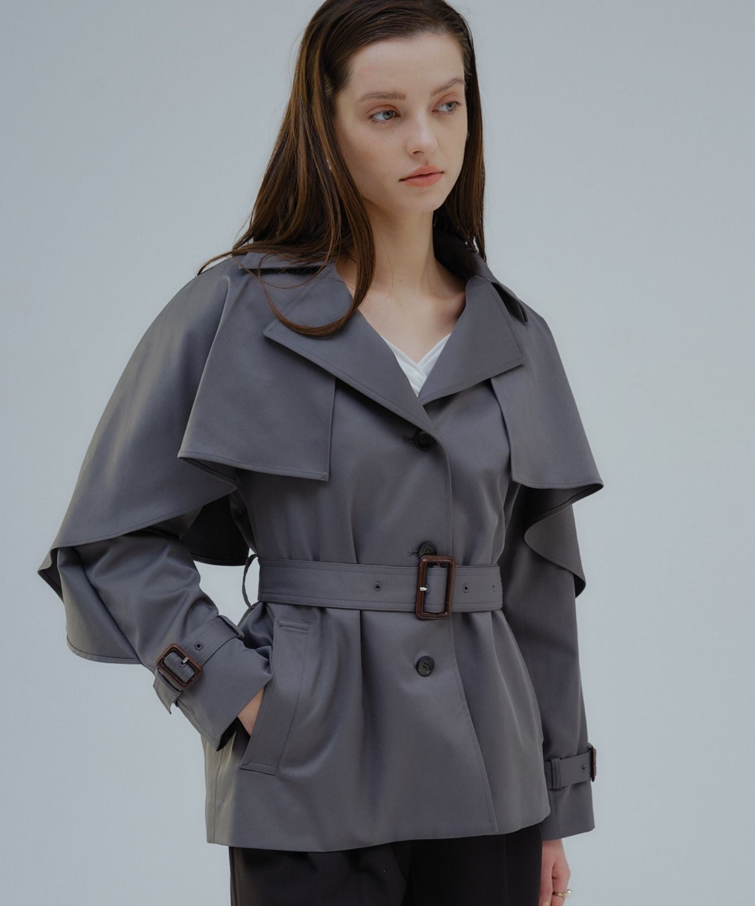 Cape trench coat