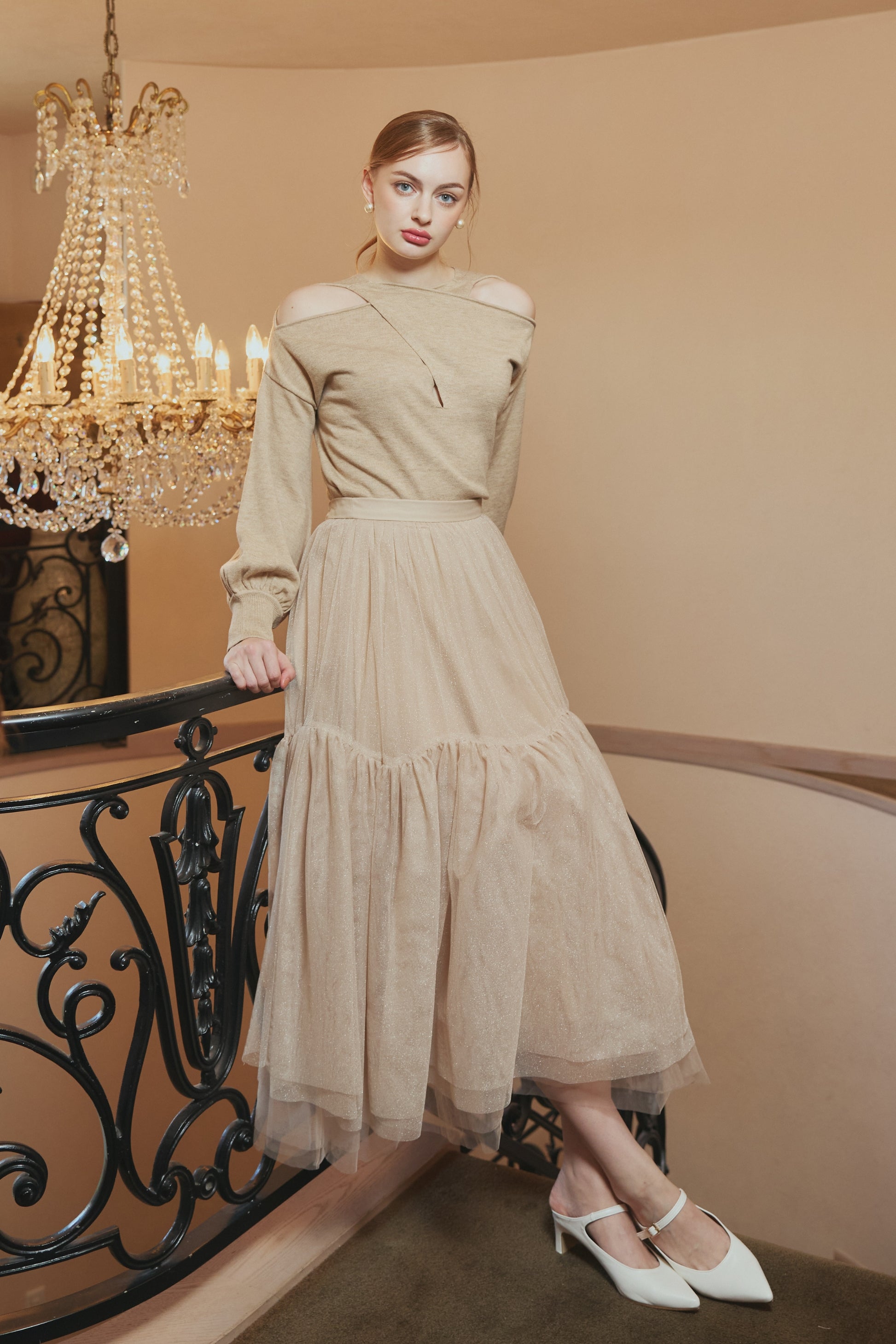 【SALE】Twist high neck knit