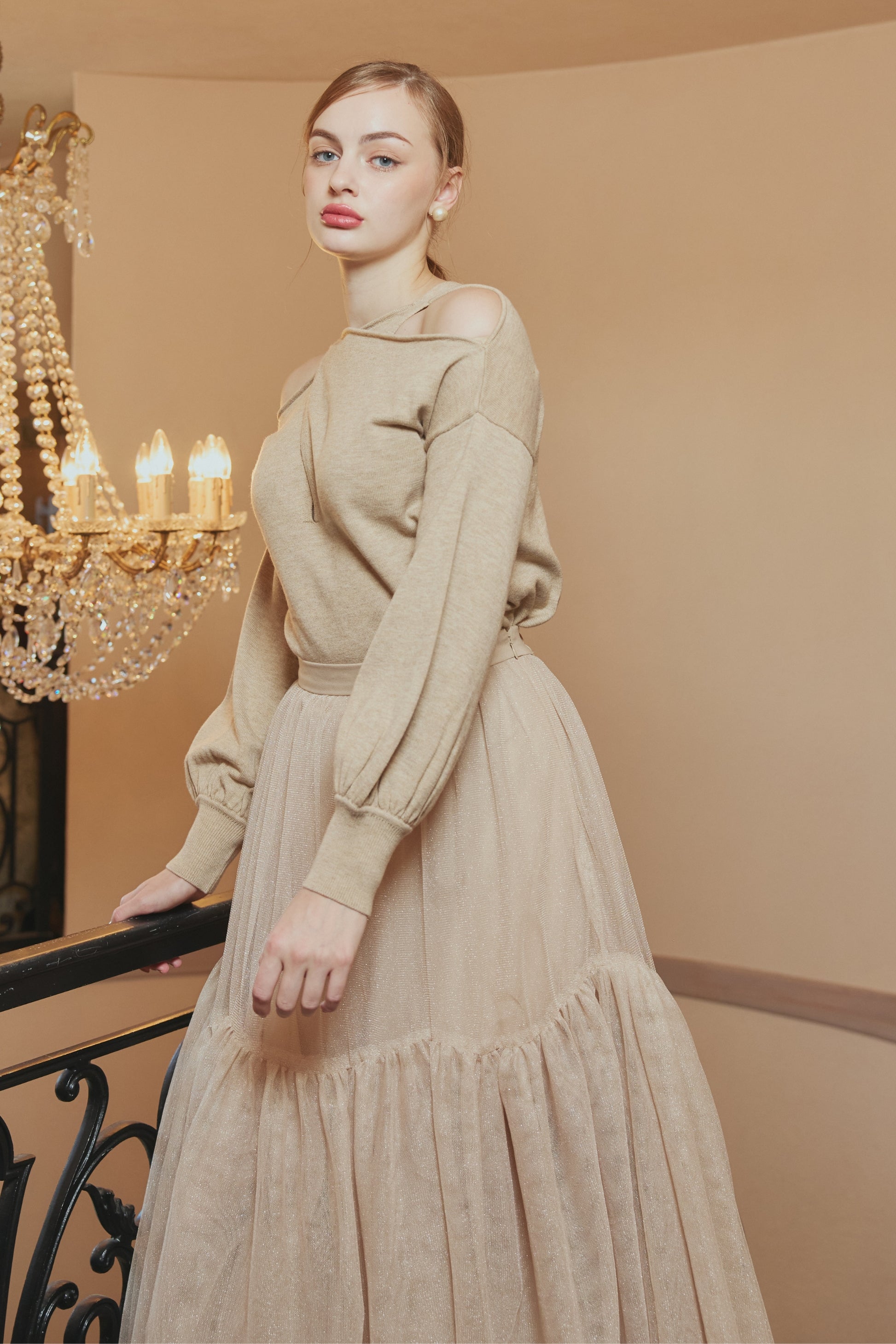 【SALE】Twist high neck knit