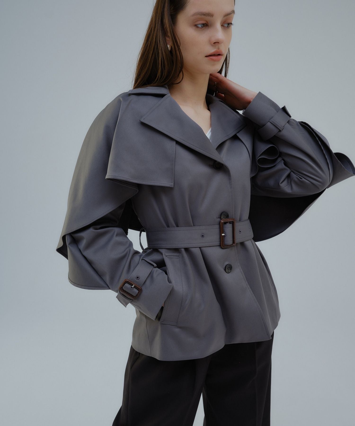 Cape trench coat