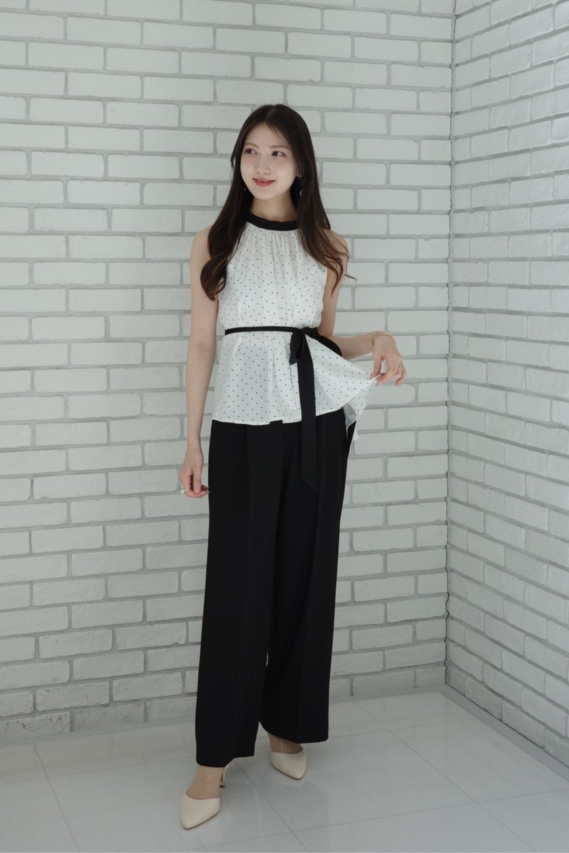 シフォンフレアブラウス