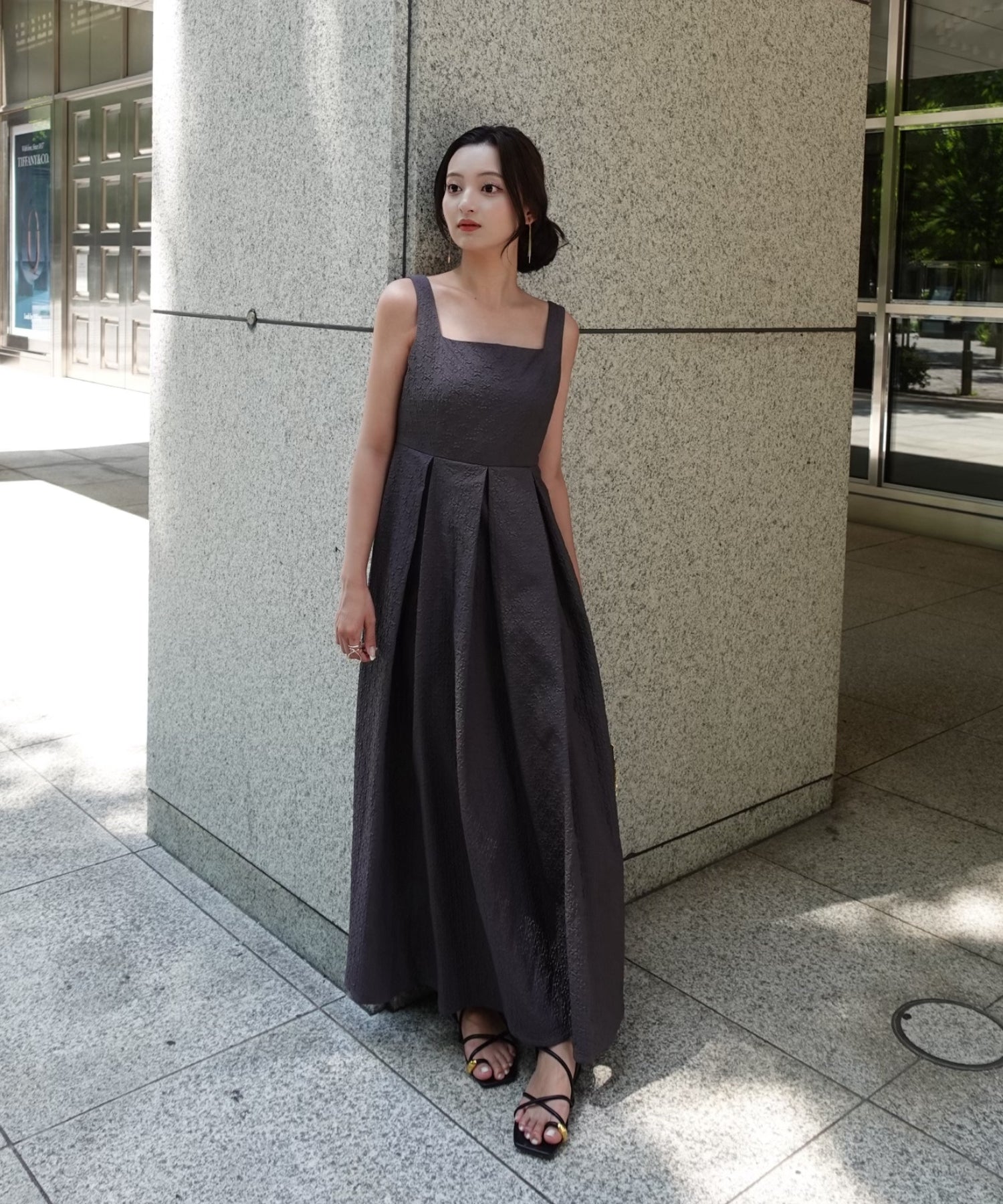 Emboss camisole one-piece