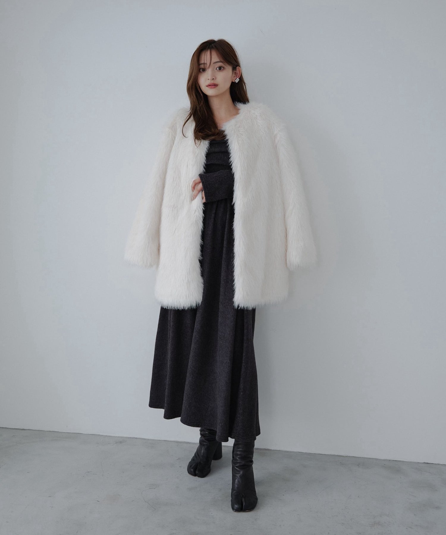 Loose fur coat