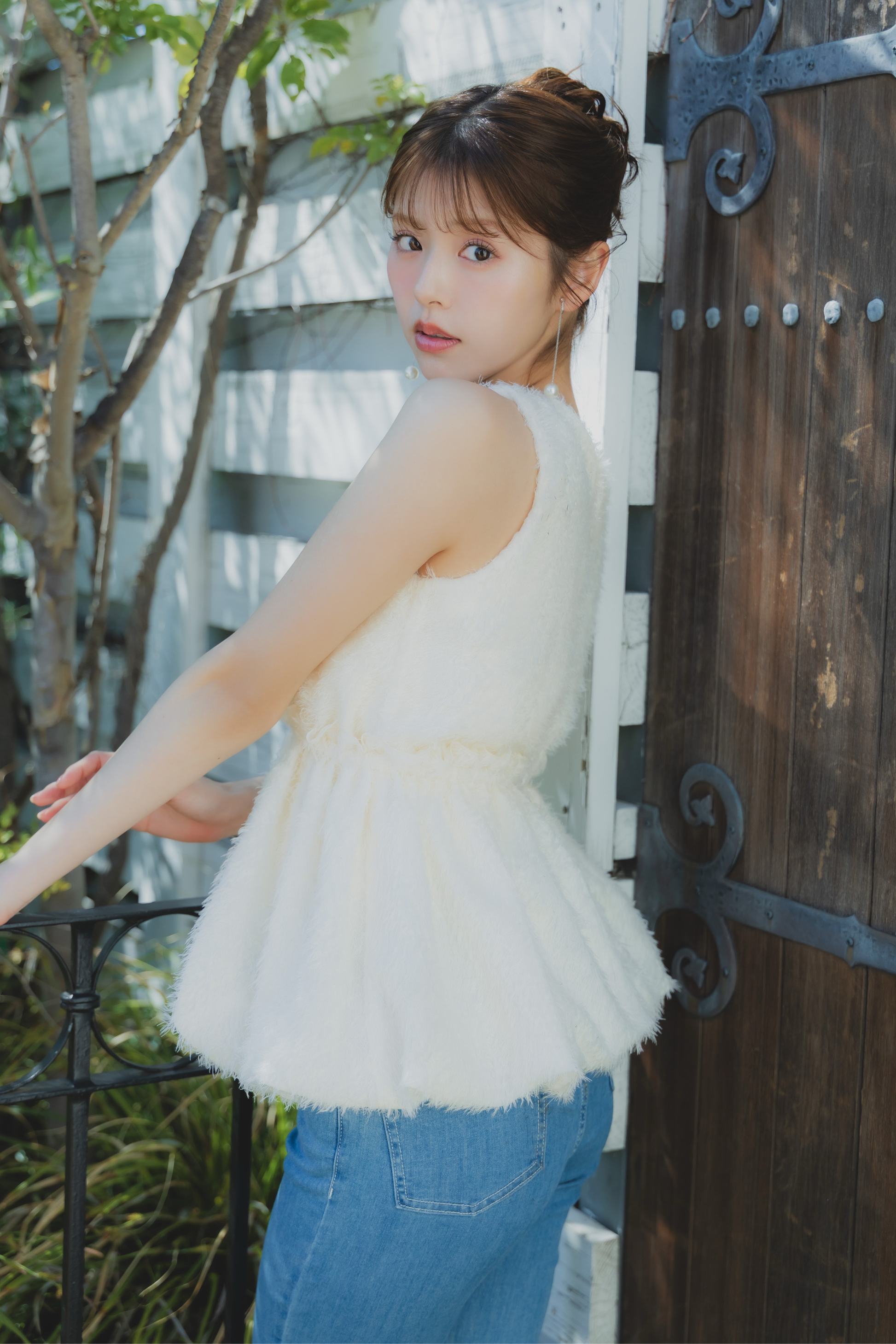 フリンジジャガードブラウス