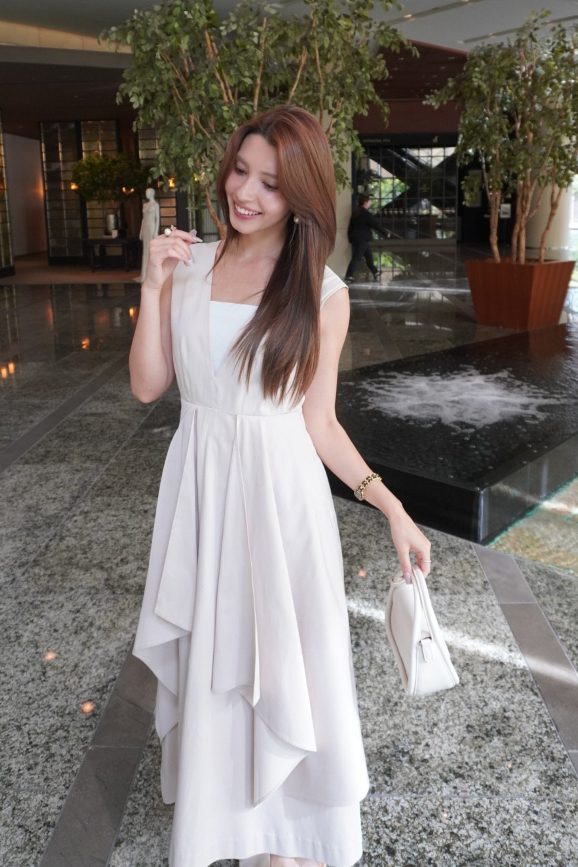 Tiered flare jumper skirt