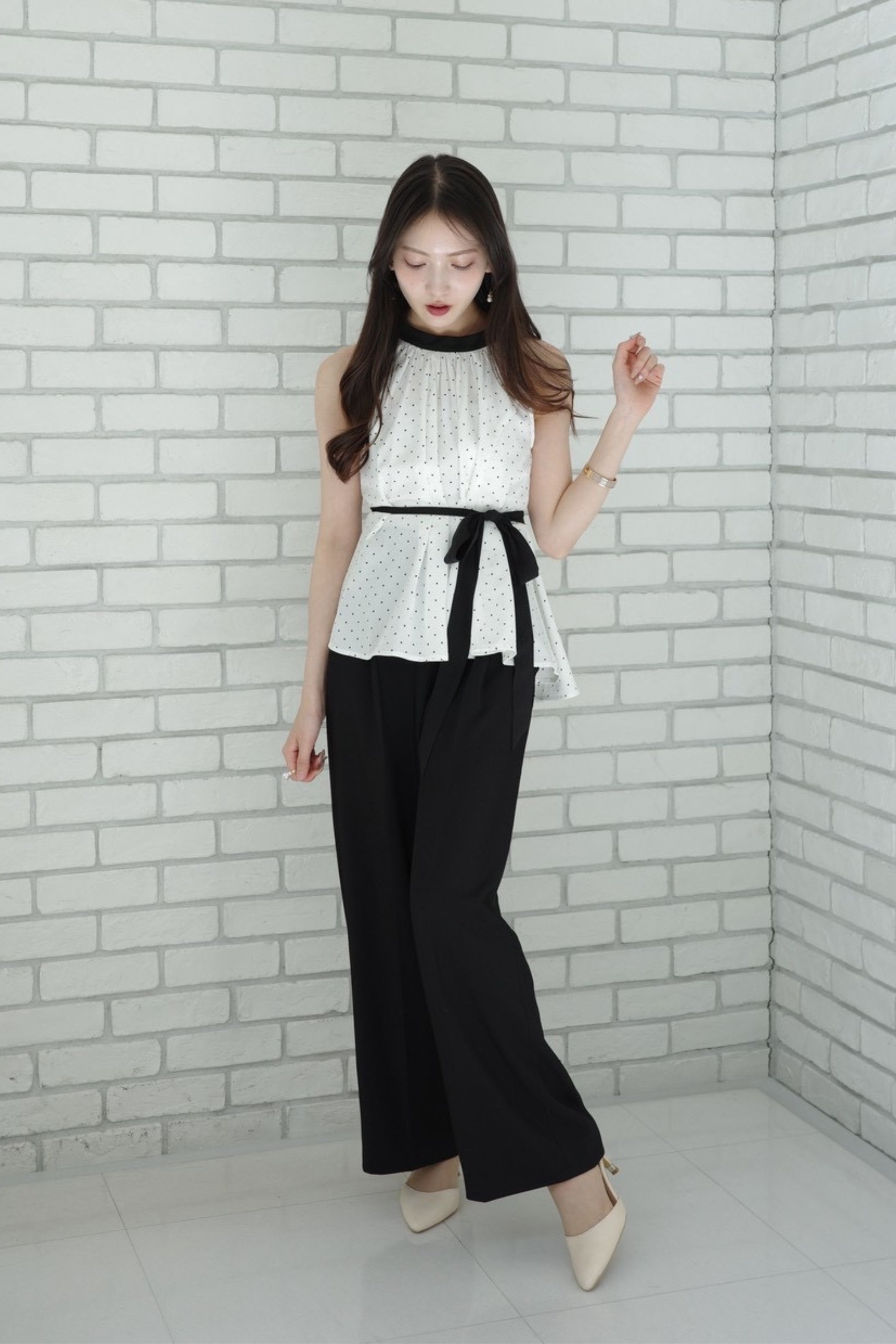 シフォンフレアブラウス