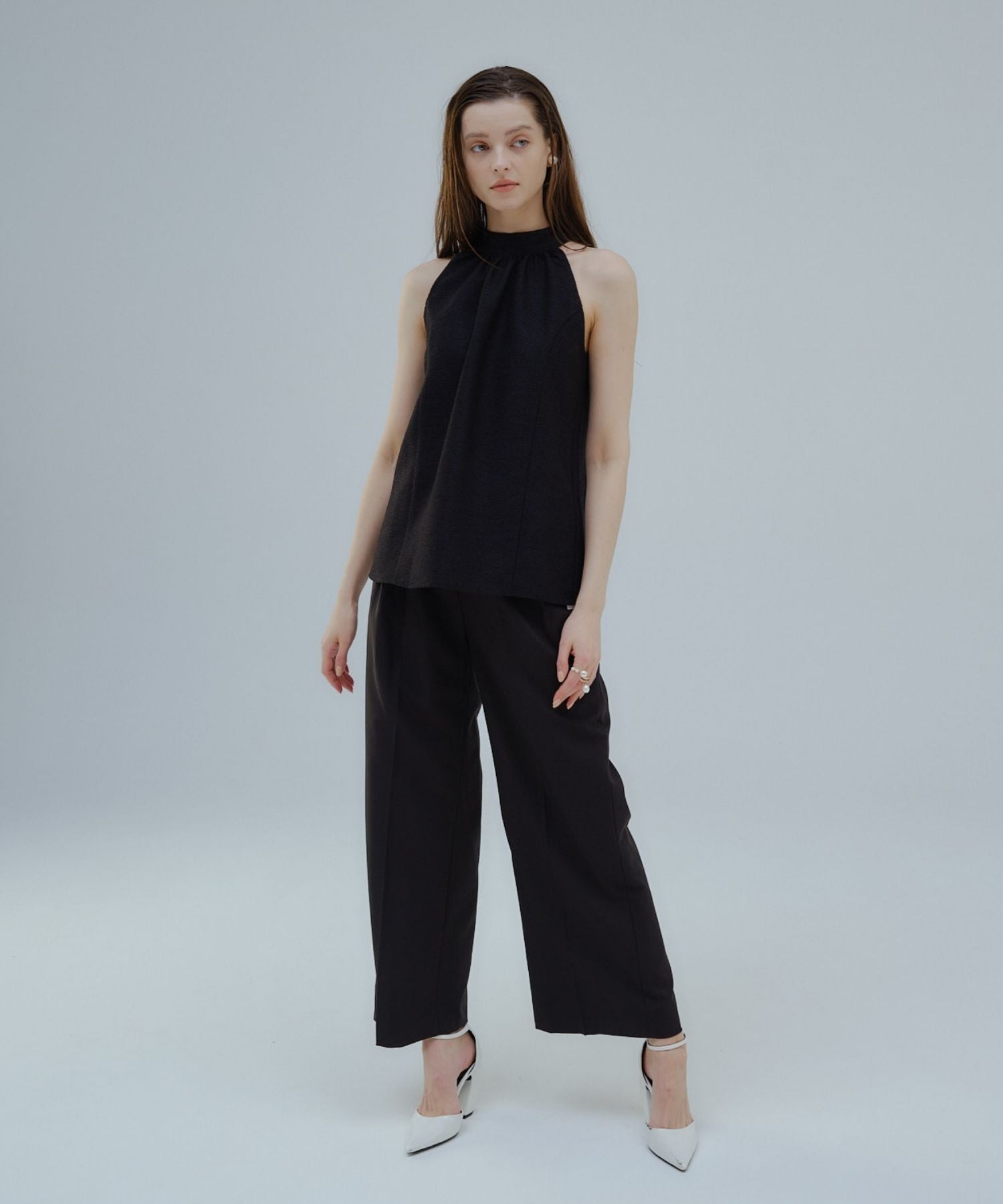Halter neck tweed tops