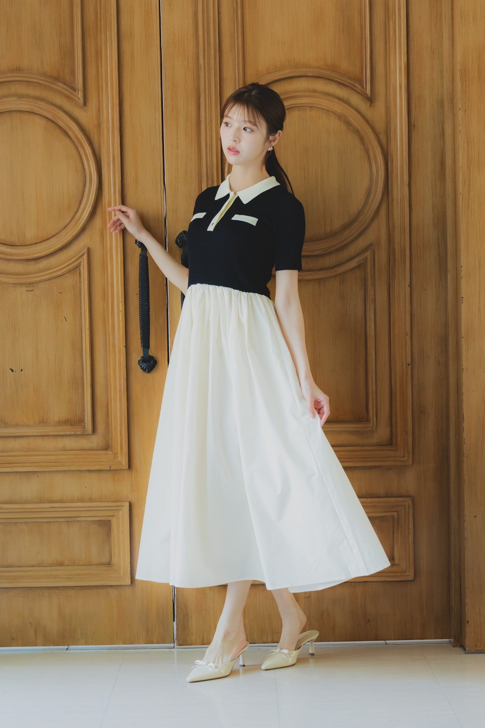 バイカラードッキングワンピース