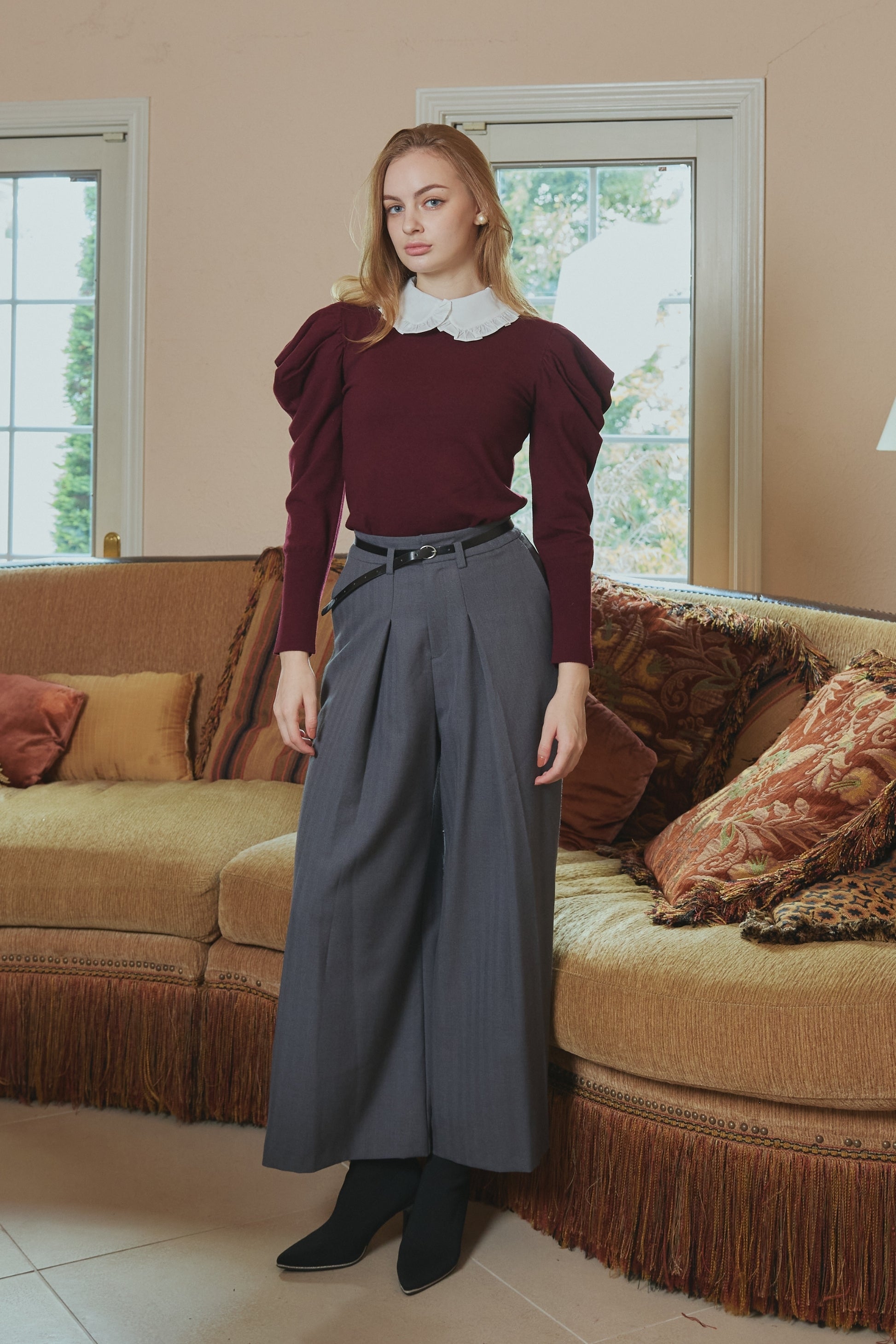 Puff Sleeve polo Knit