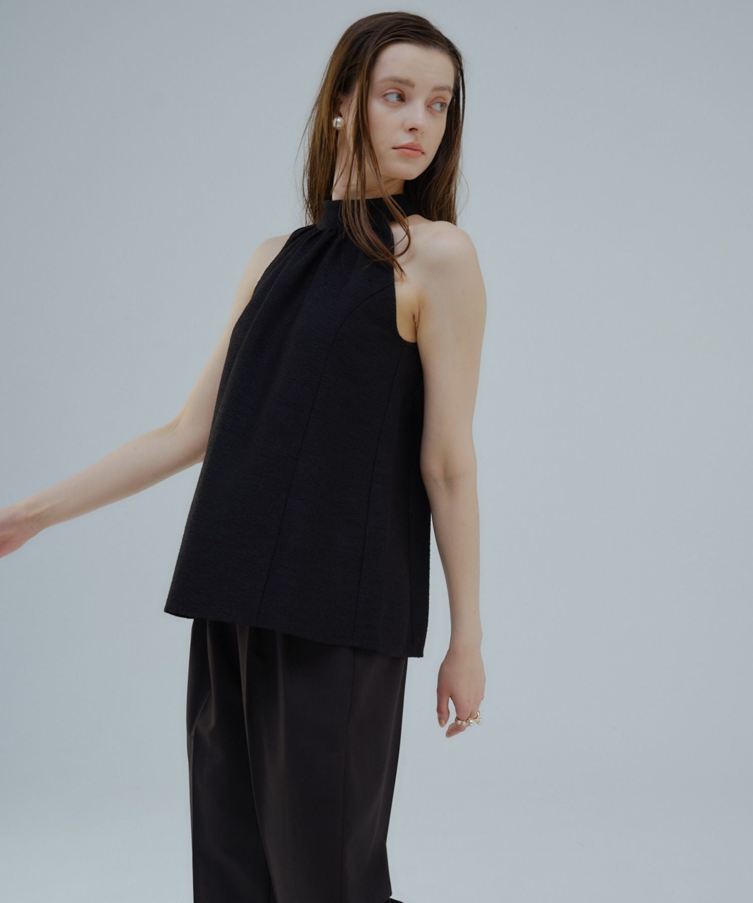 Halter neck tweed tops