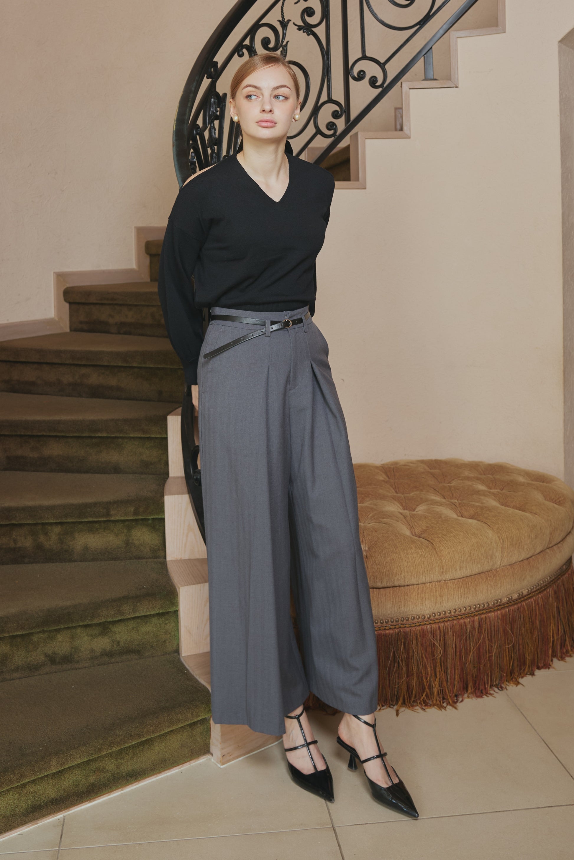 【SALE】Twist high neck knit