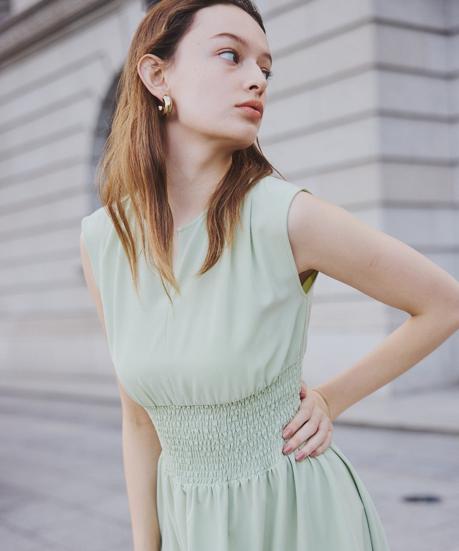 Keyneck gather onepiece【Mint】