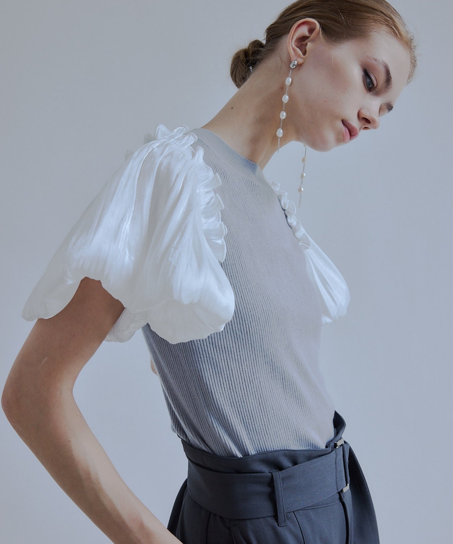 【SALE 】Puff sleeve knit tops