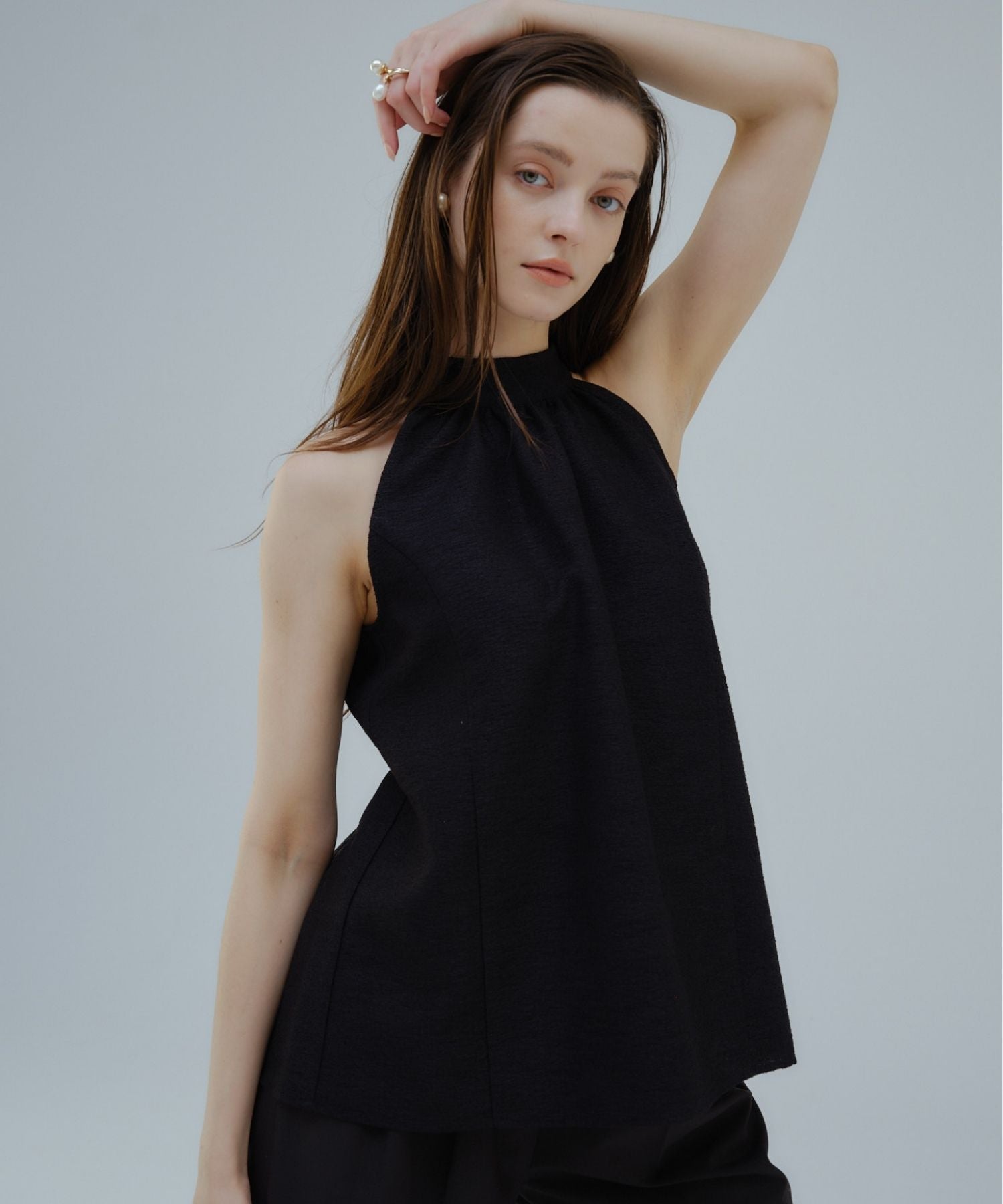 Halter neck tweed tops