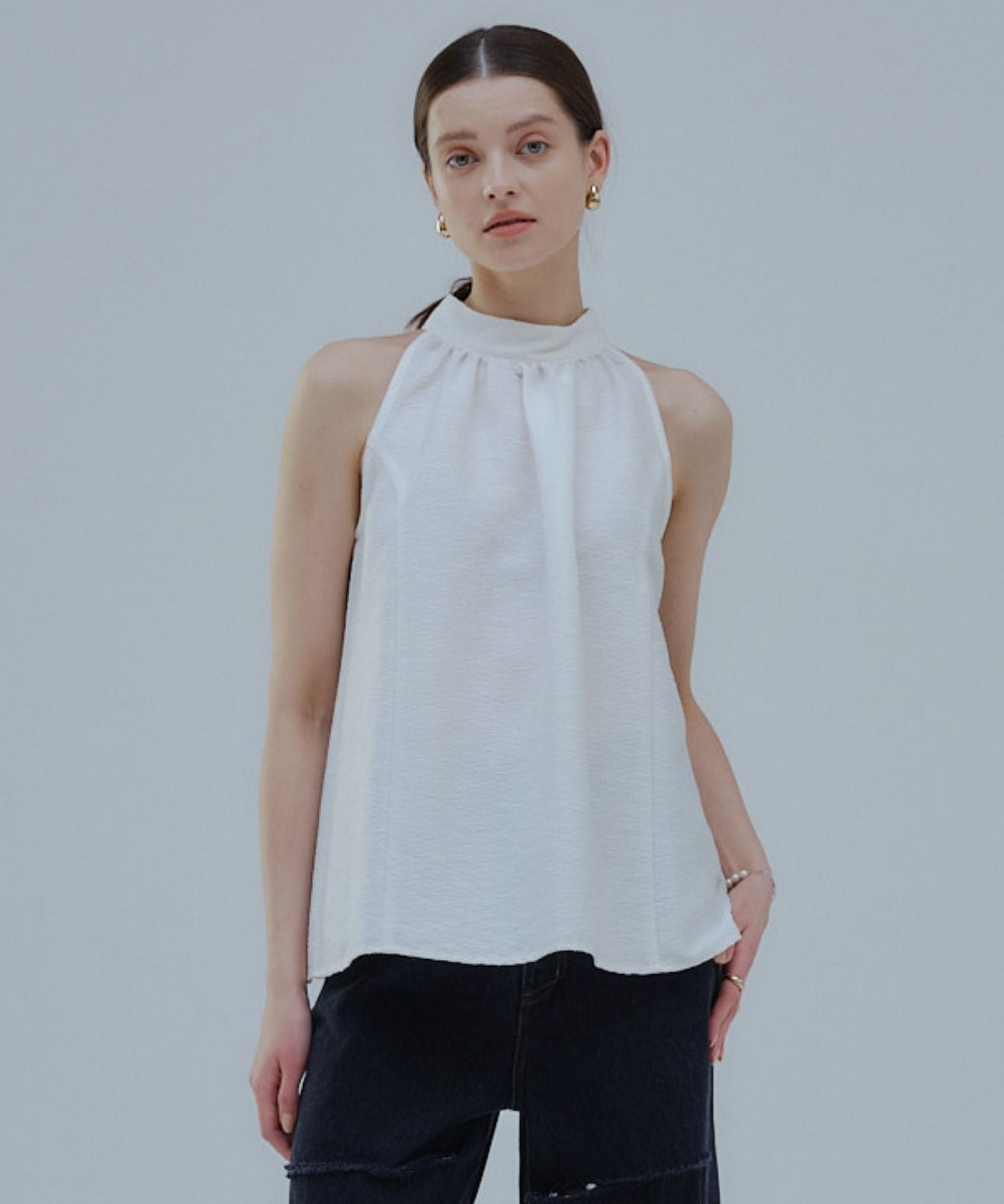 Halter neck tweed tops