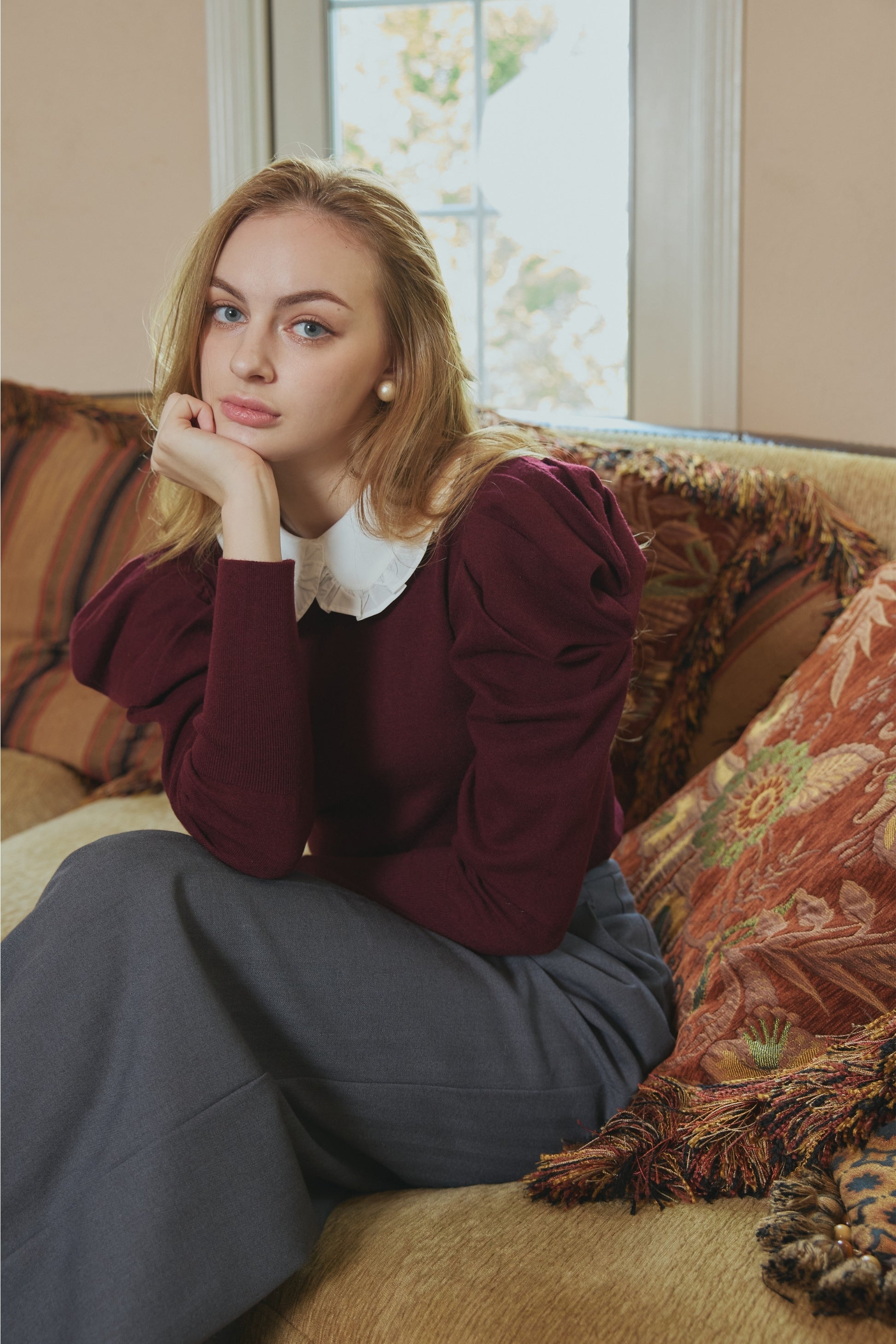 Puff Sleeve polo Knit