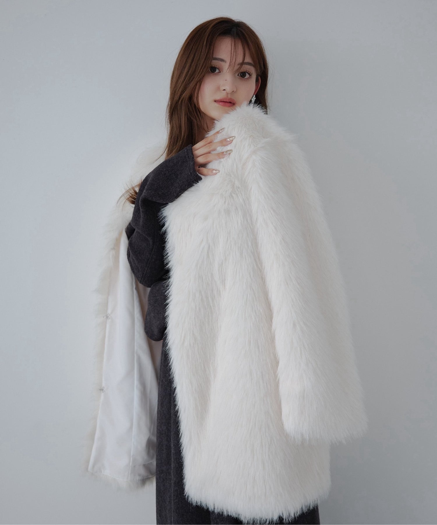Loose fur coat